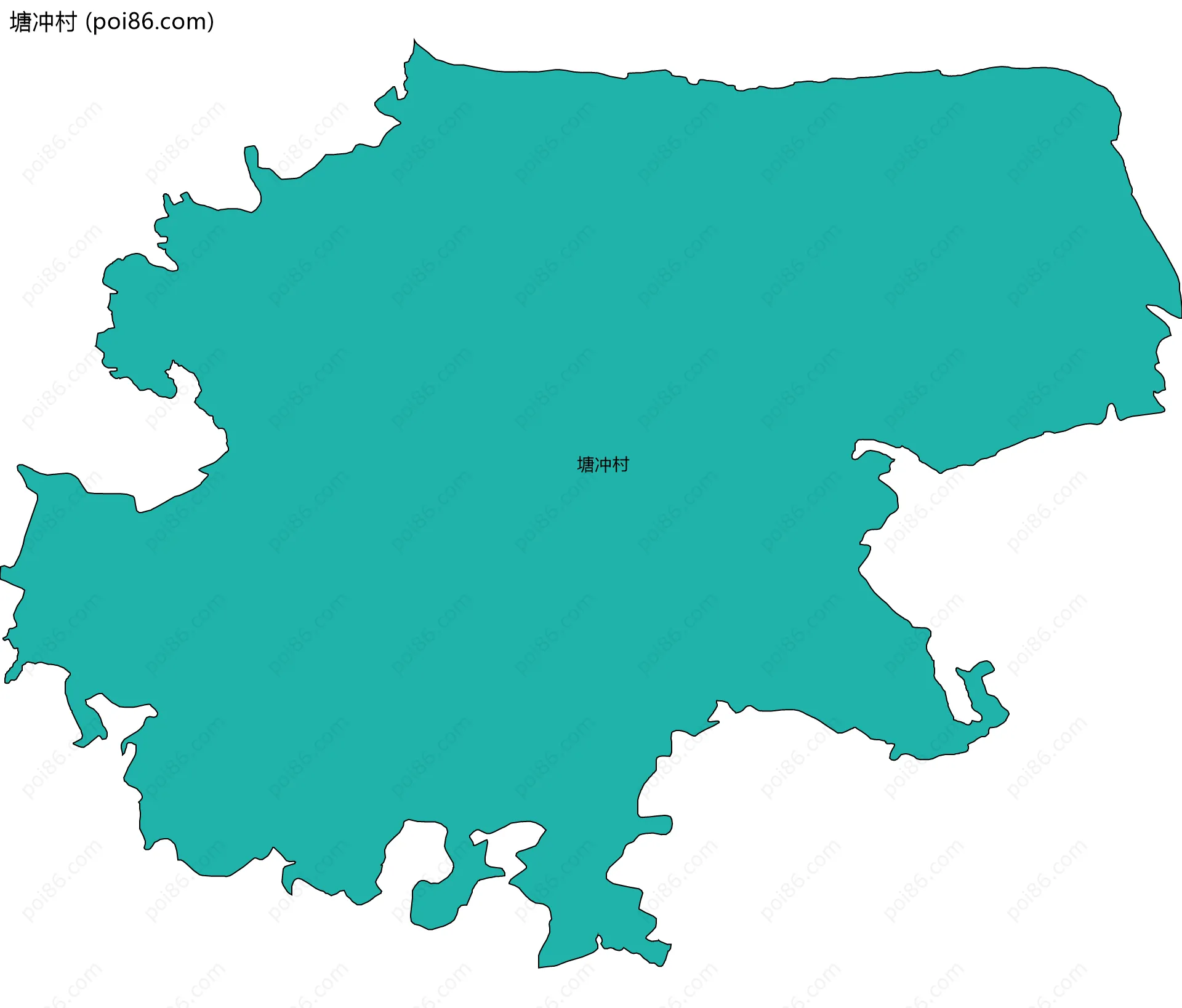 塘冲村边界地图