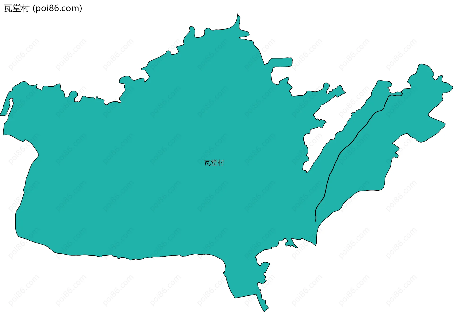 瓦堂村边界地图