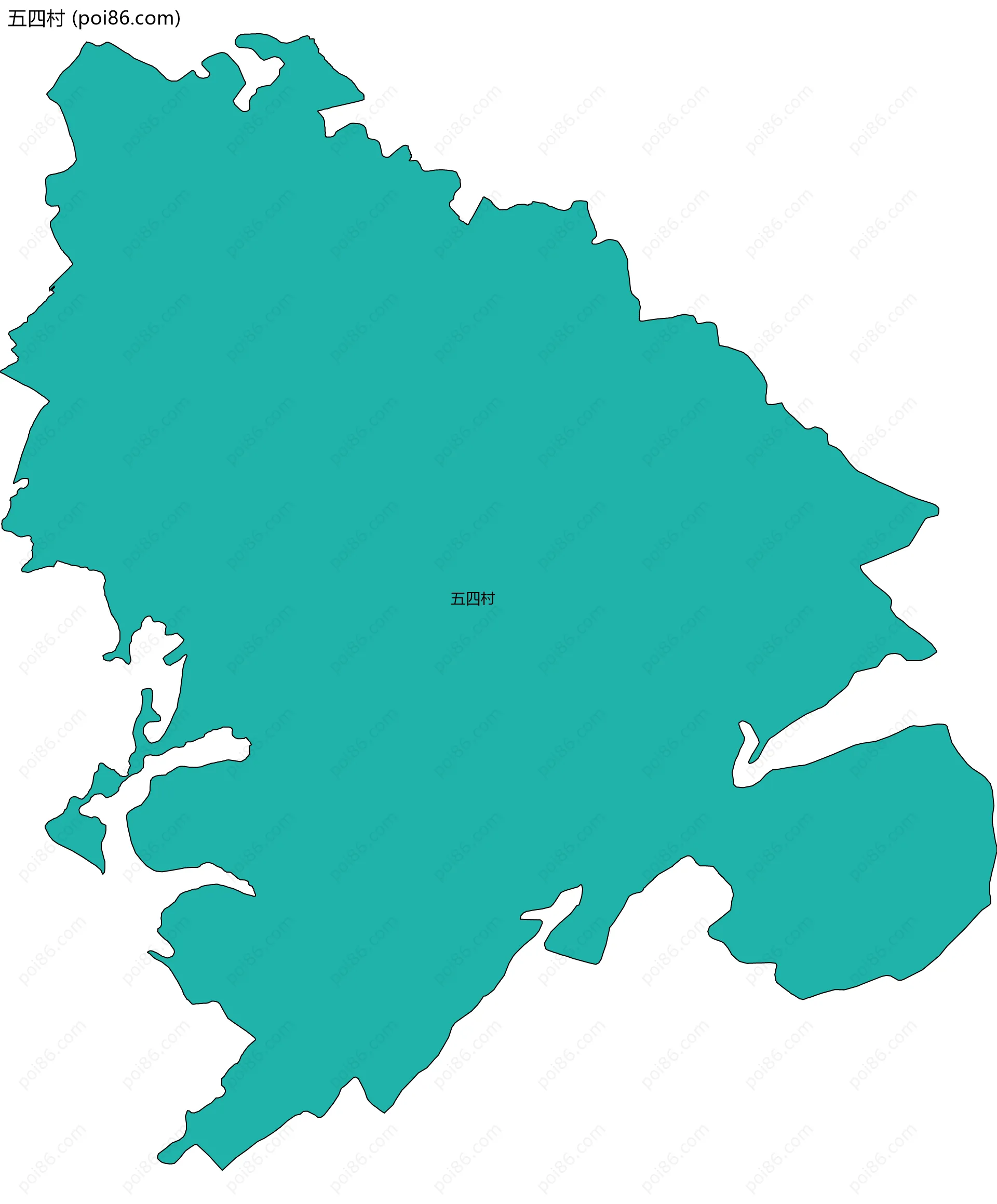 五四村边界地图