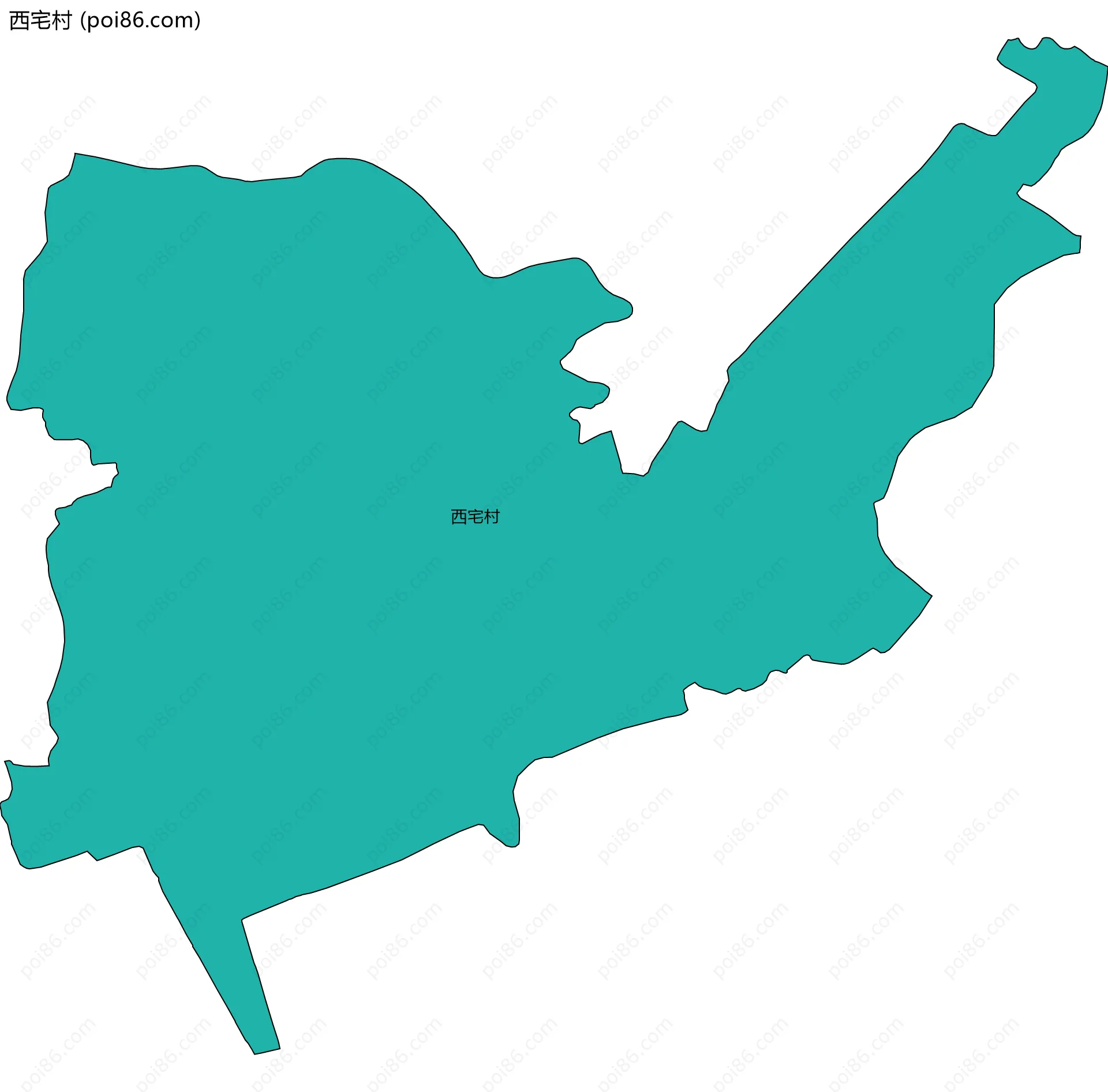 西宅村边界地图