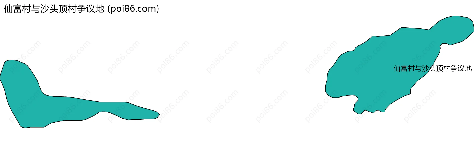 仙富村与沙头顶村争议地边界地图