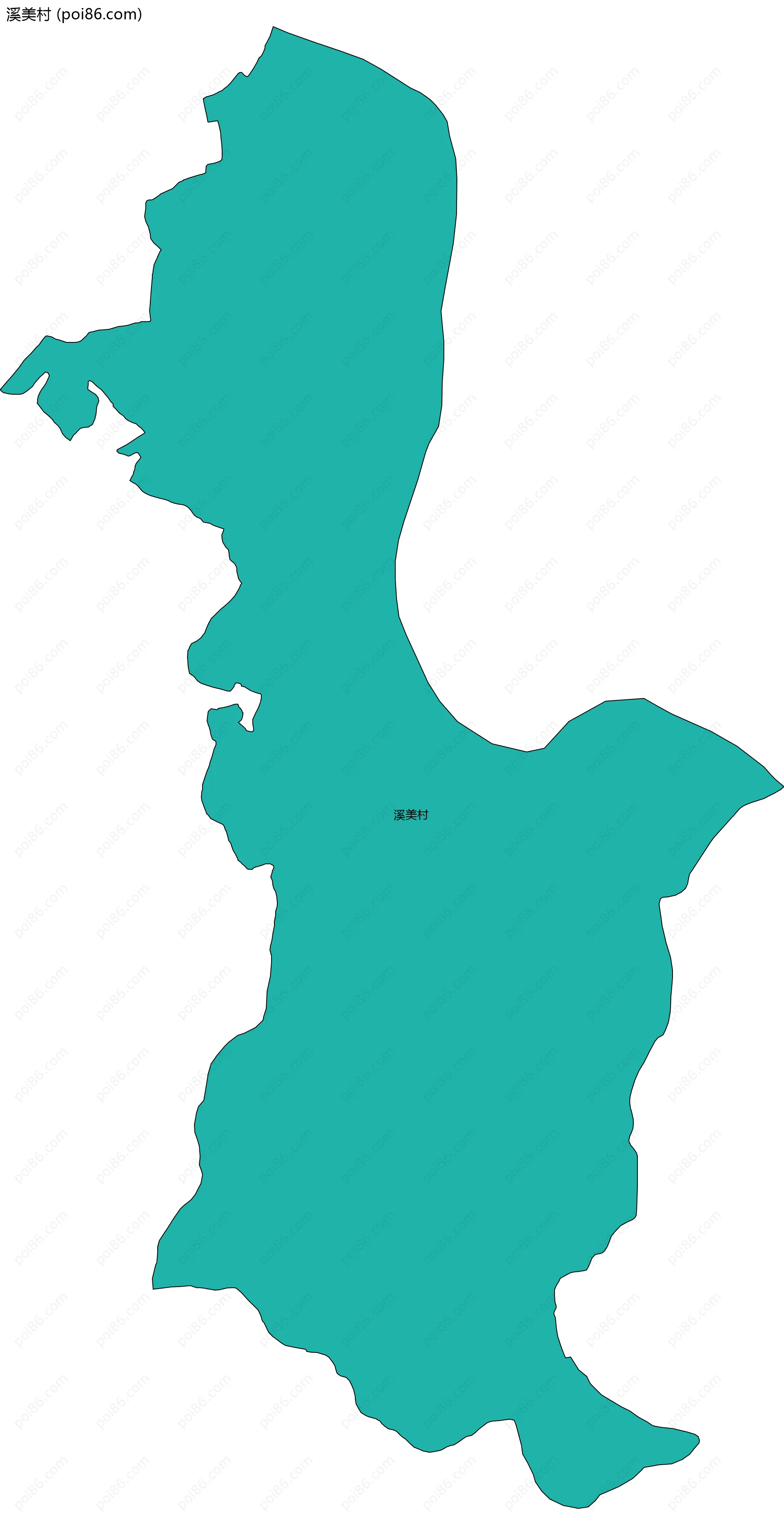 溪美村边界地图