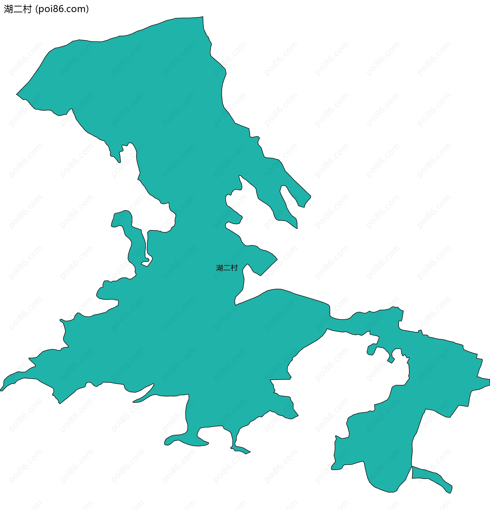 湖二村边界地图