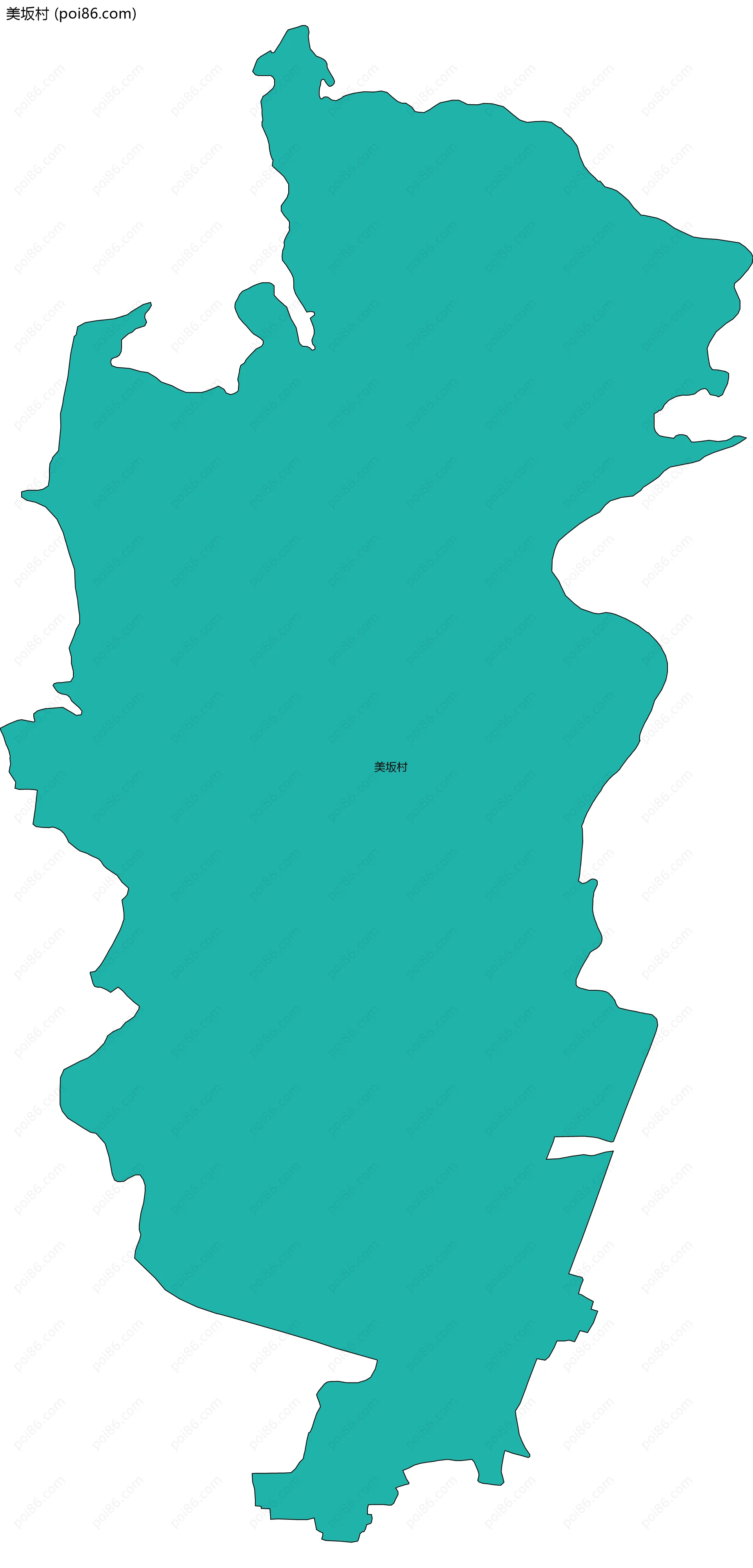 美坂村边界地图