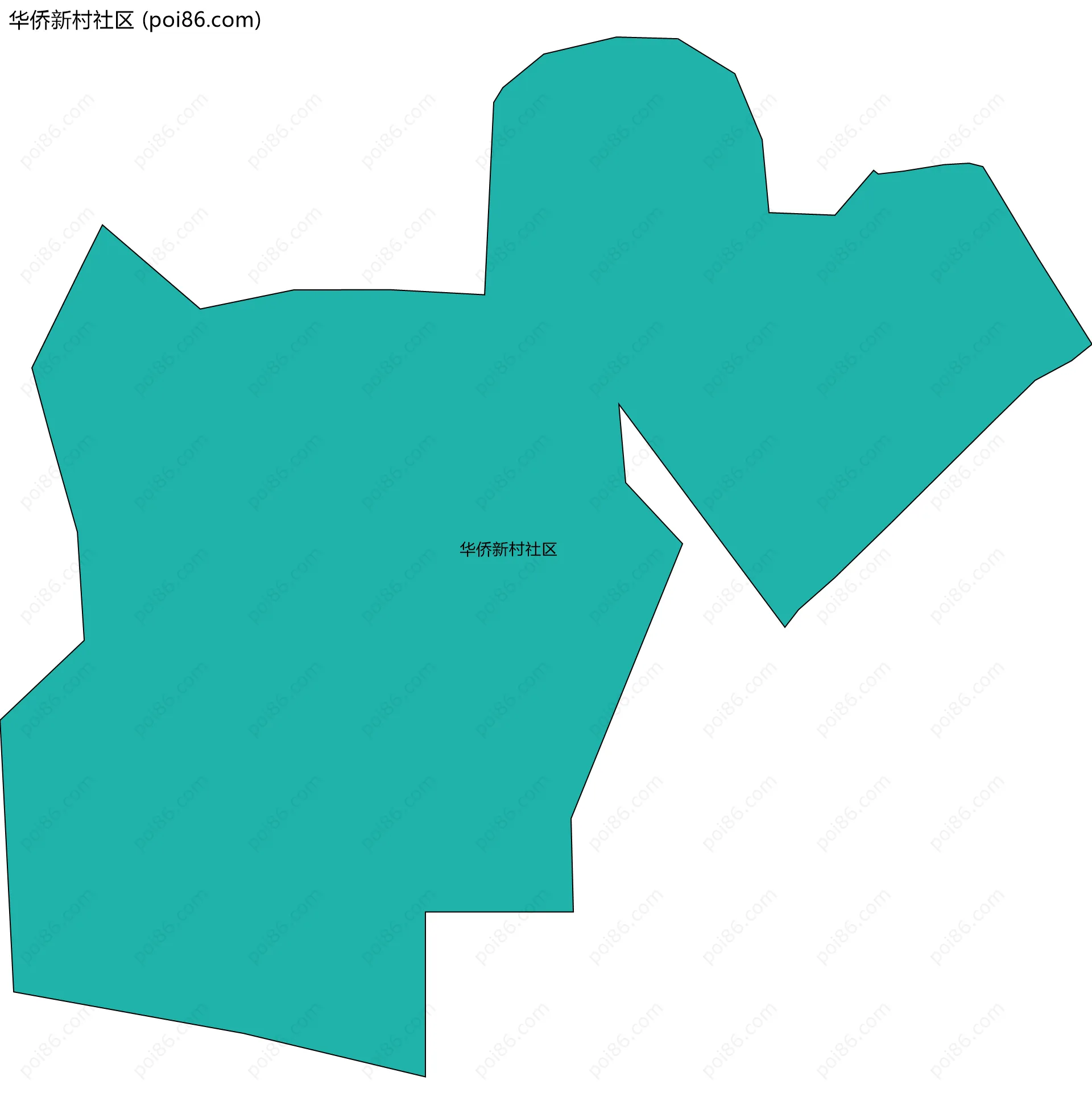 华侨新村社区边界地图