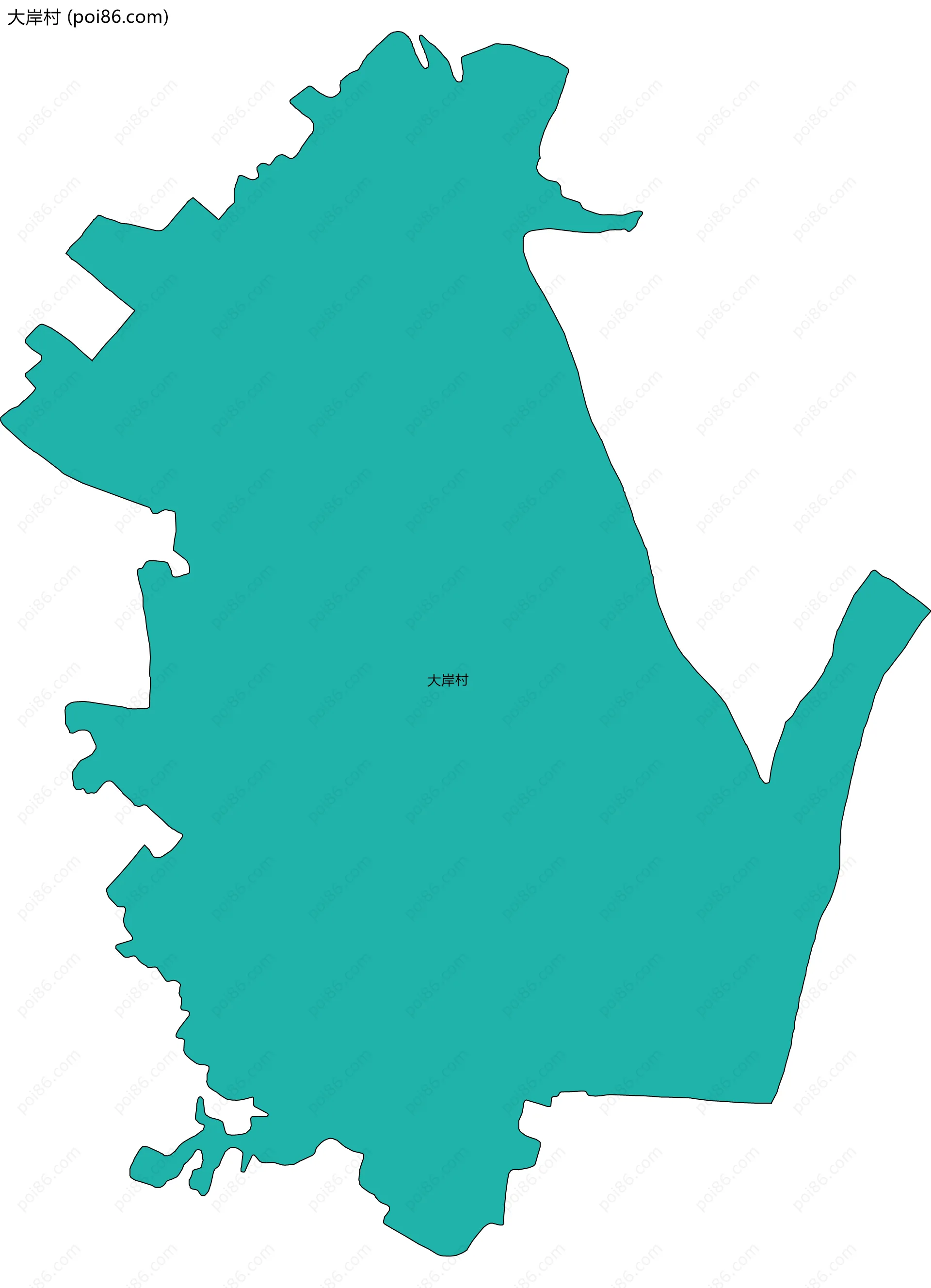 大岸村边界地图