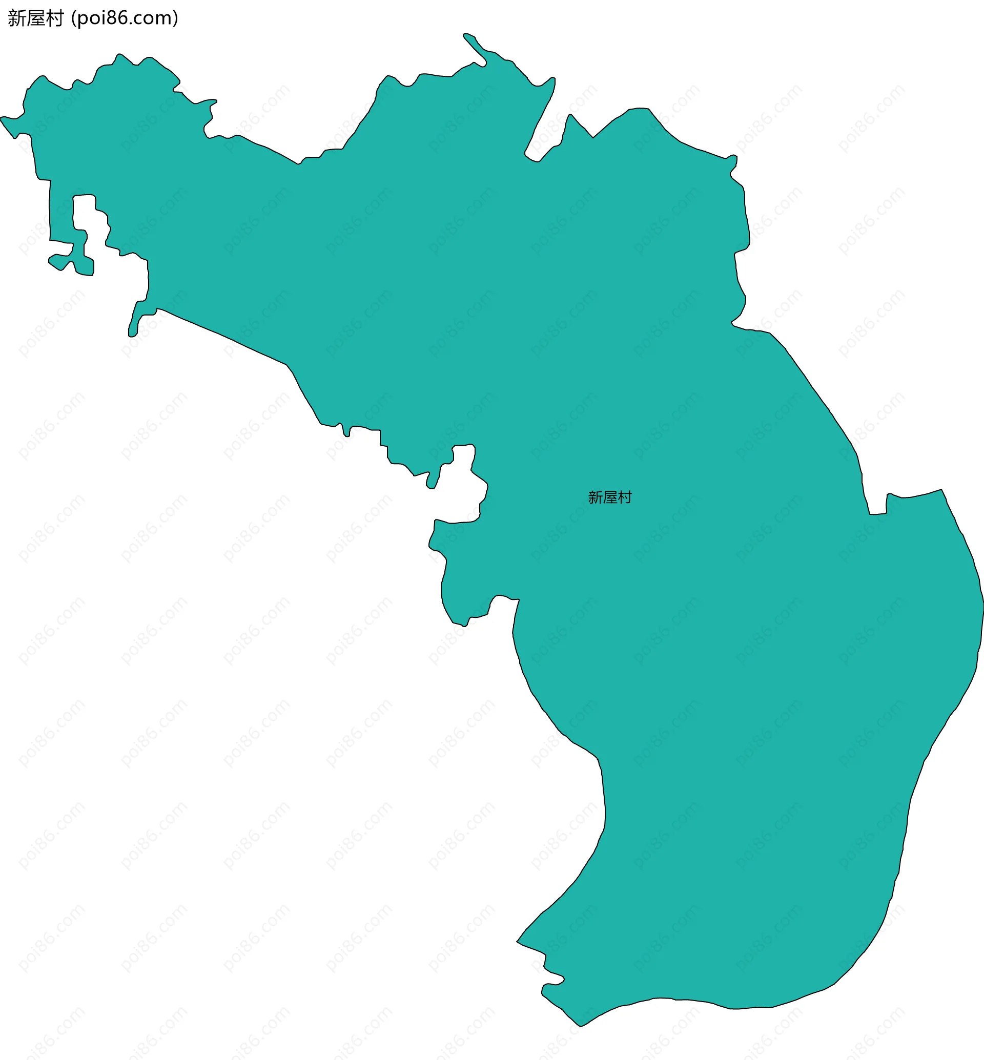 新屋村边界地图