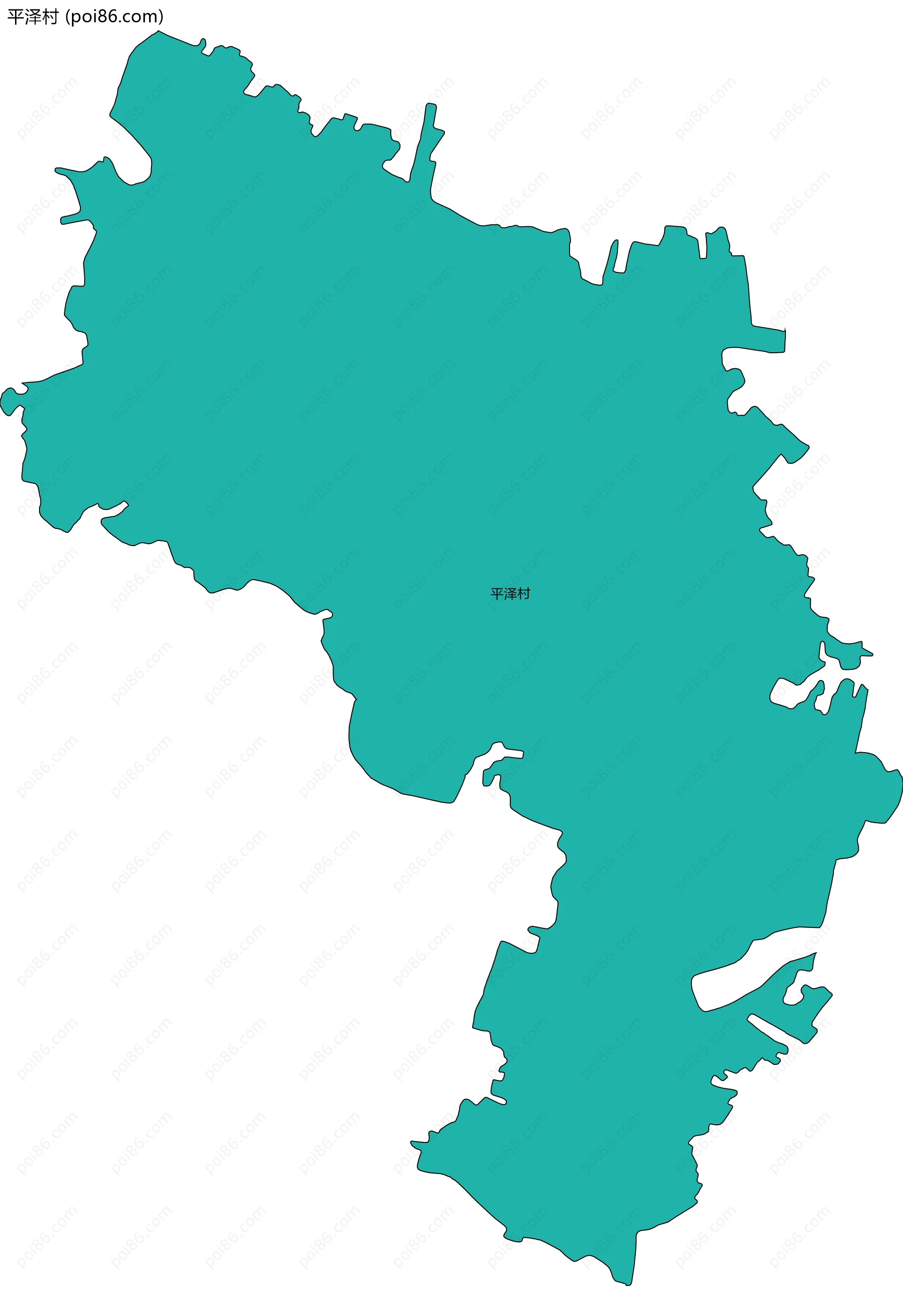 平泽村边界地图