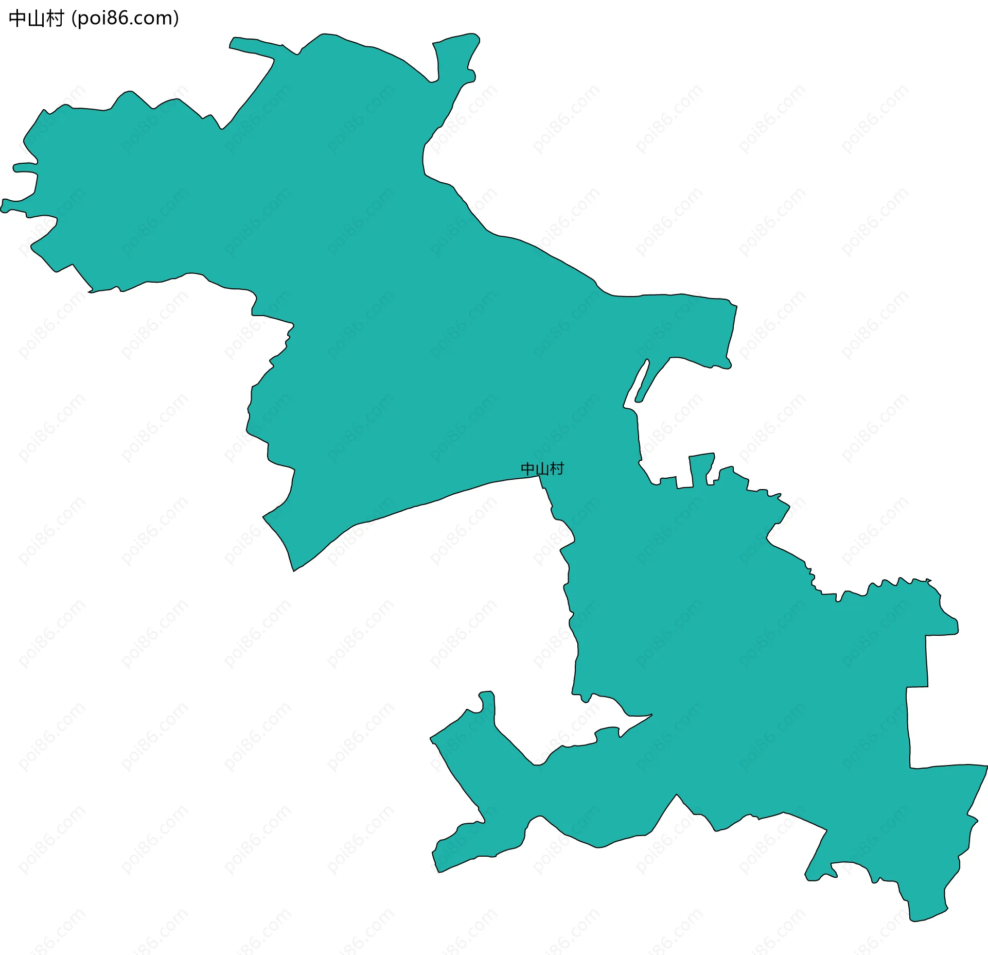 中山村边界地图