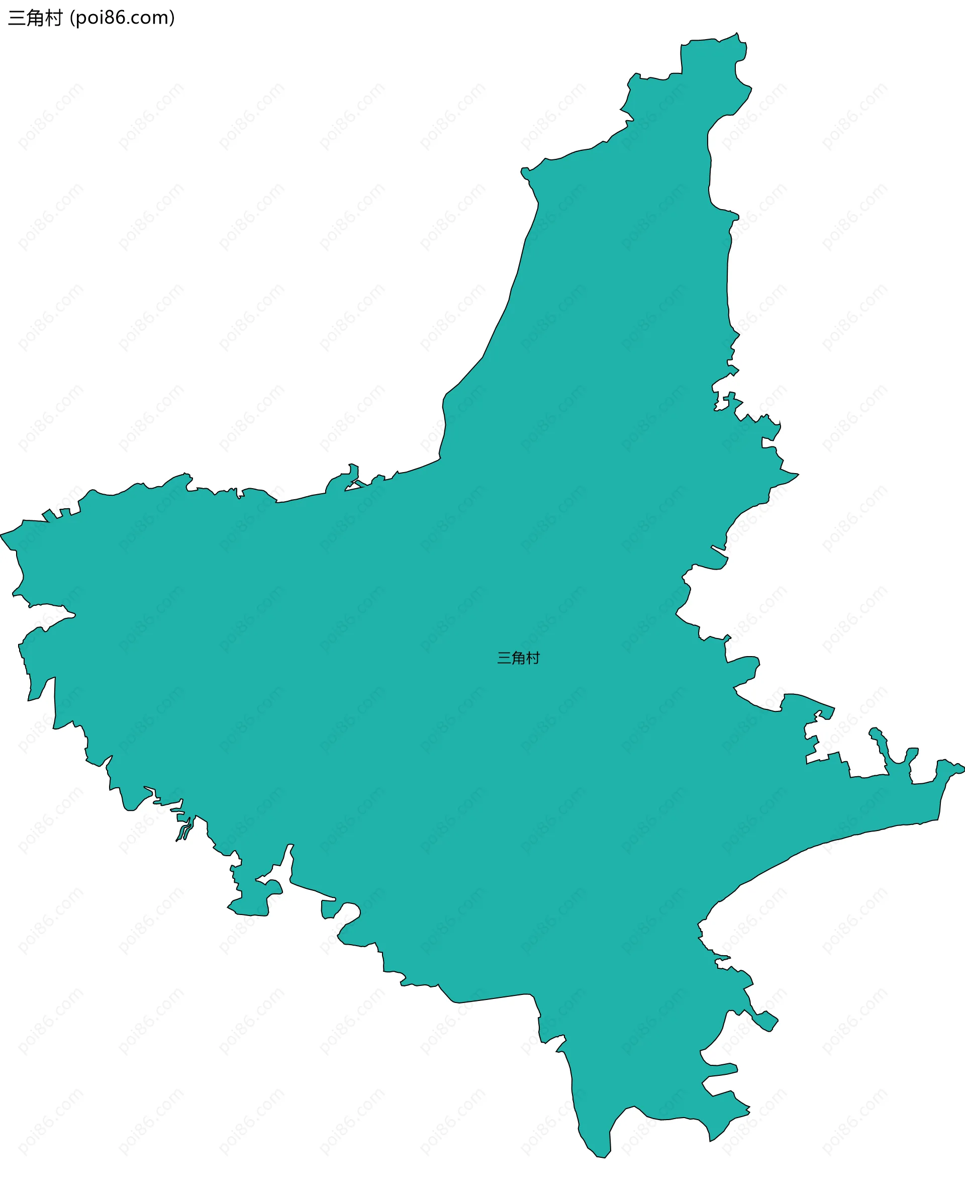 三角村边界地图