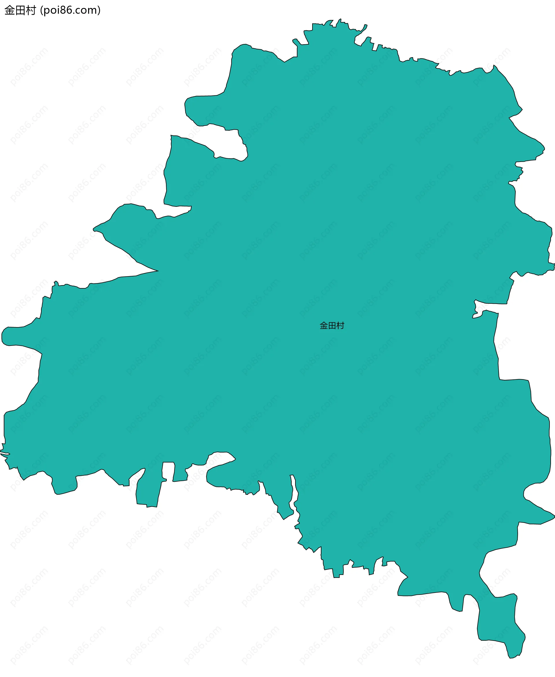 金田村边界地图