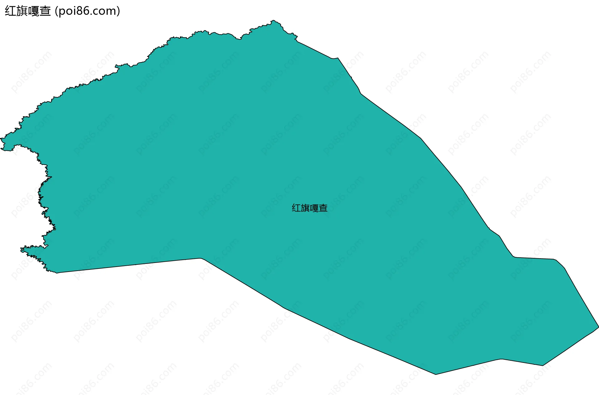 红旗嘎查边界地图