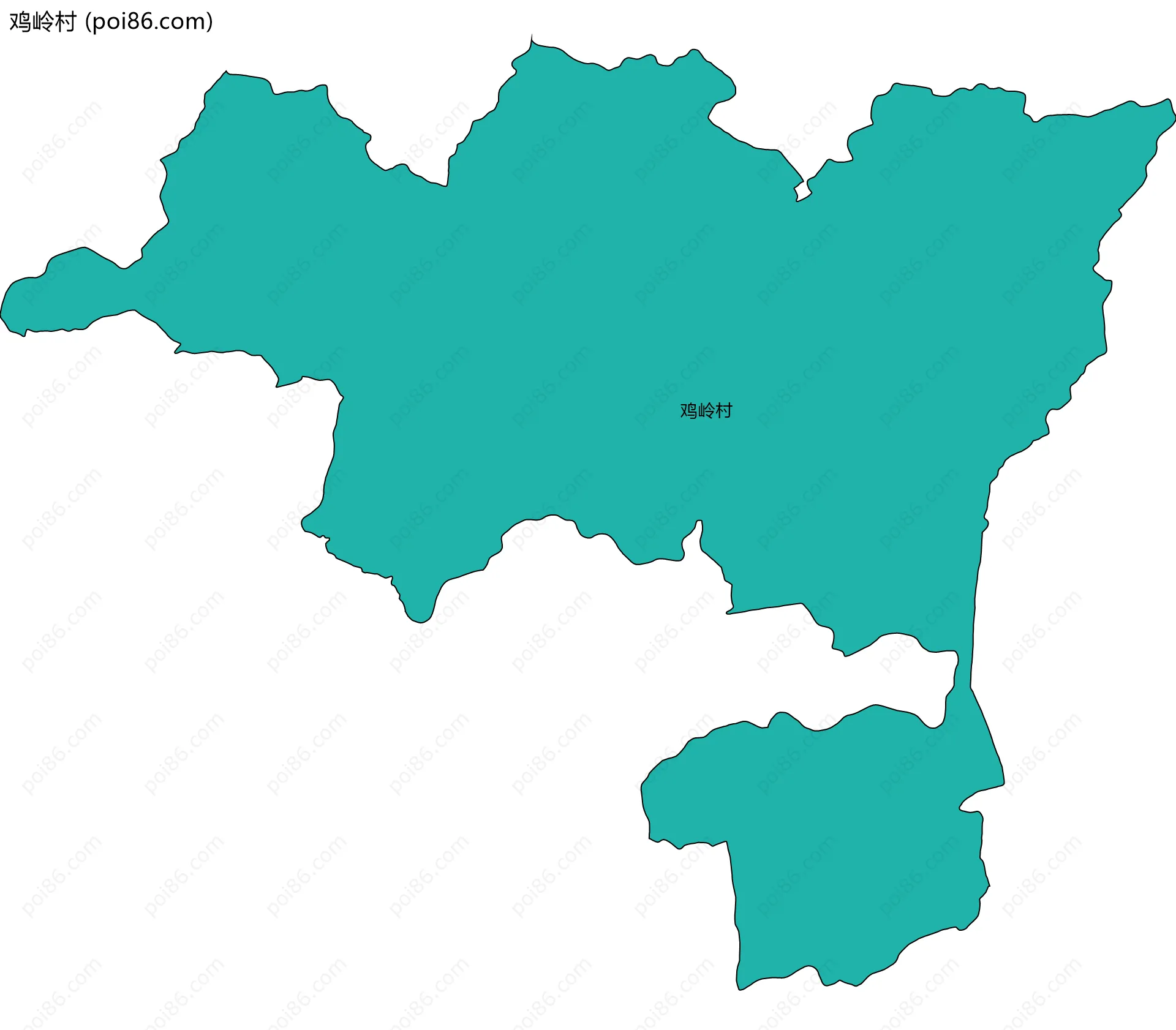 鸡岭村边界地图