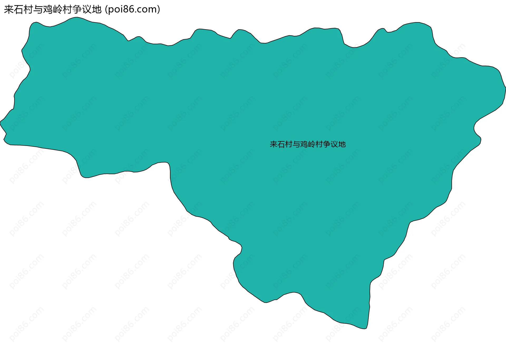 来石村与鸡岭村争议地边界地图