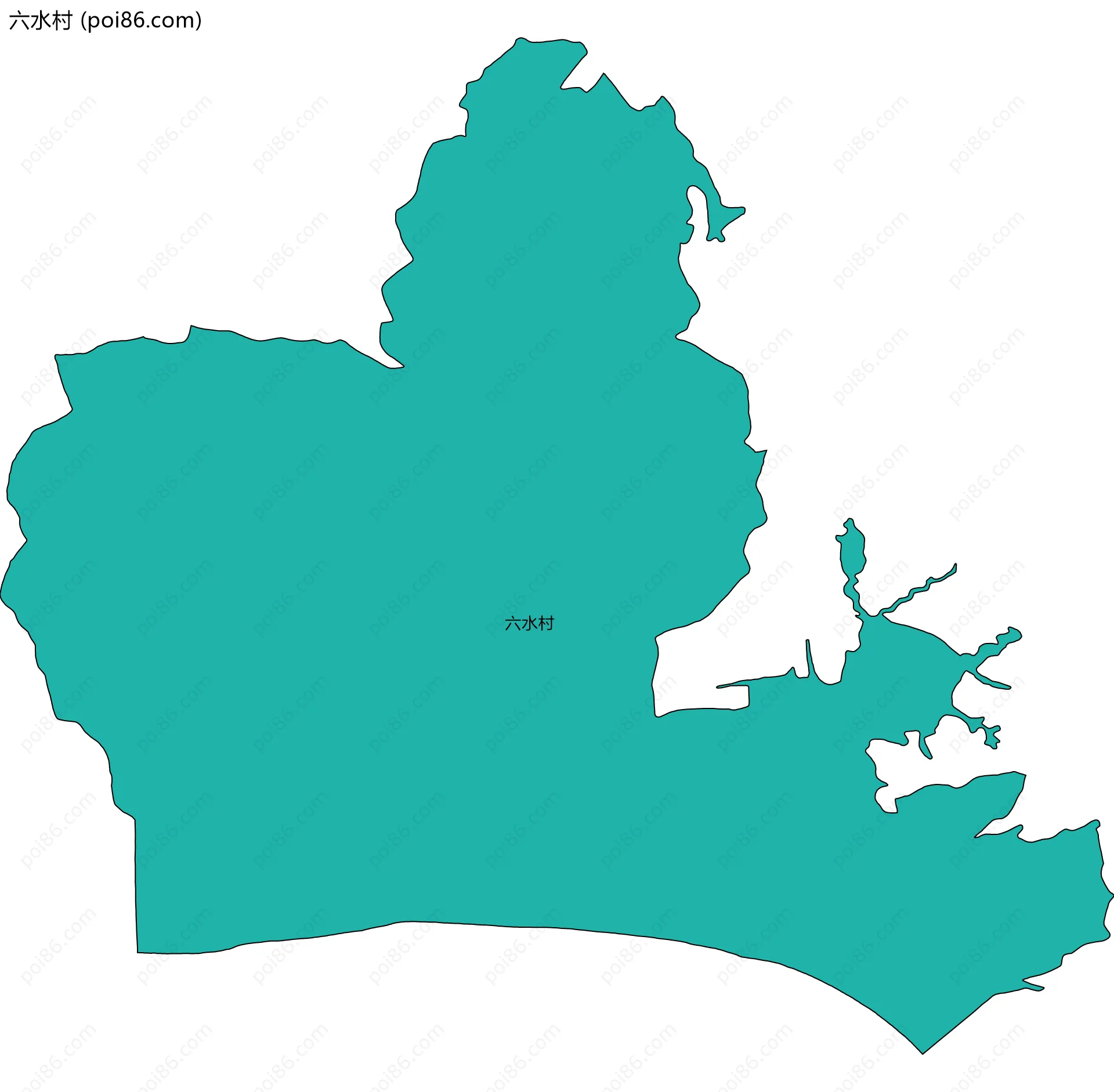 六水村边界地图