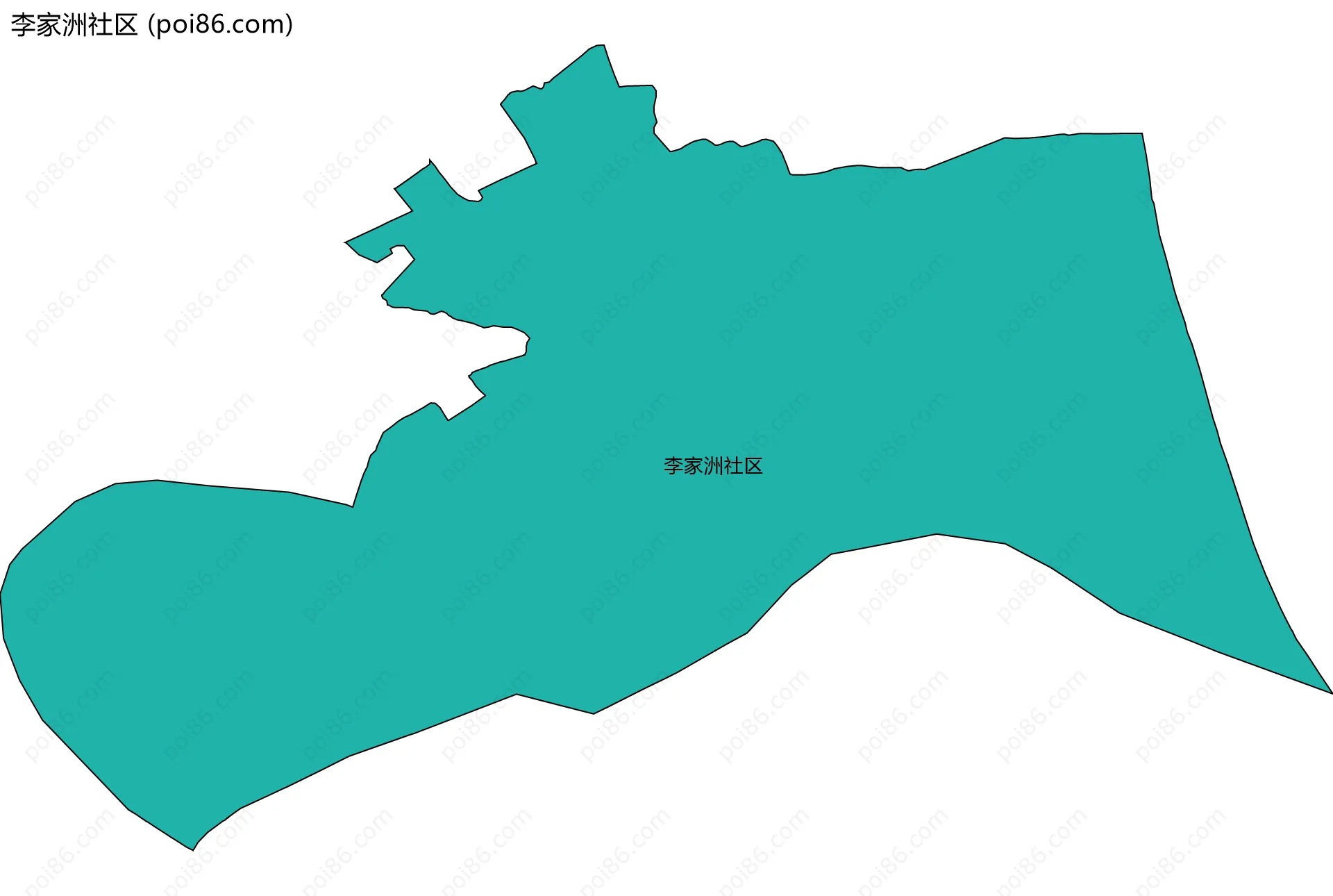 李家洲社区边界地图