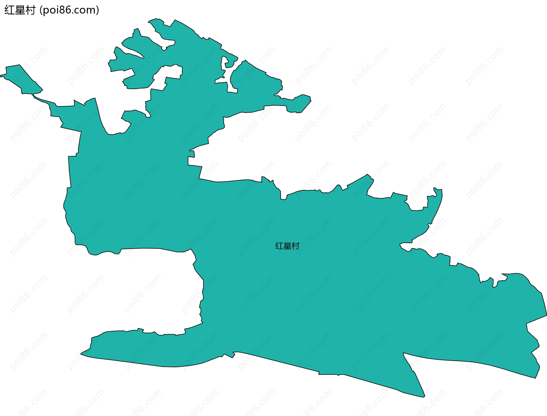 红星村边界地图
