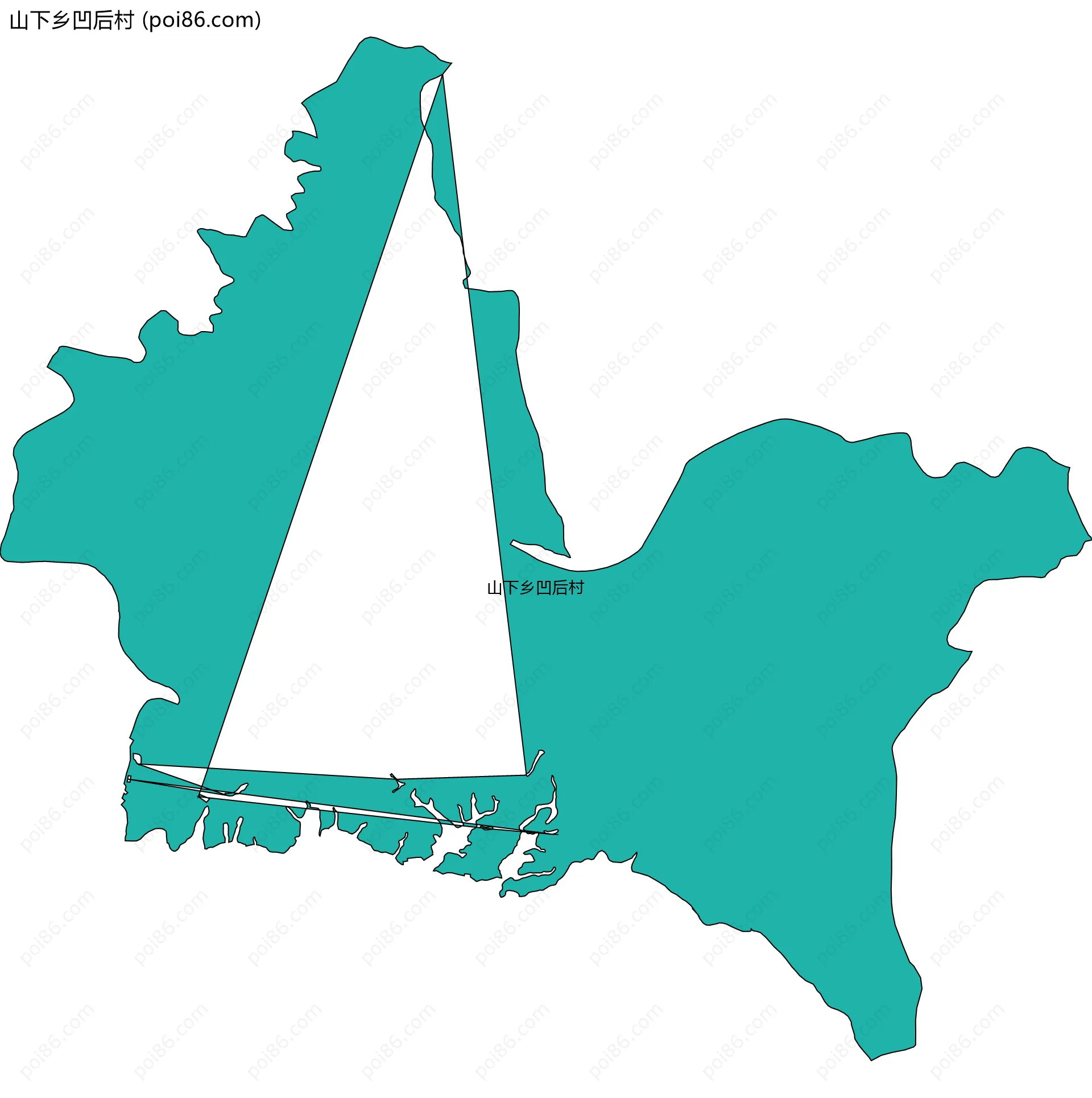 山下乡凹后村边界地图