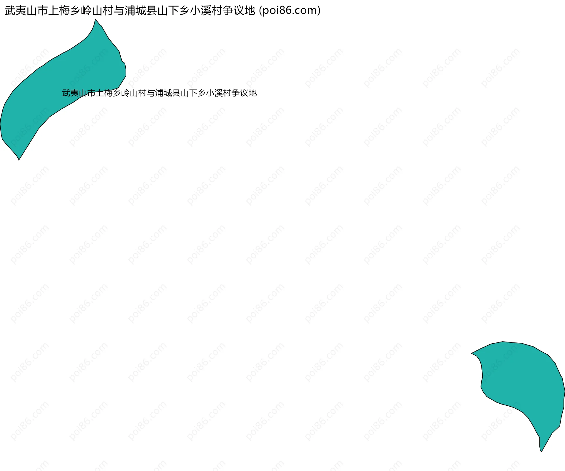 武夷山市上梅乡岭山村与浦城县山下乡小溪村争议地边界地图