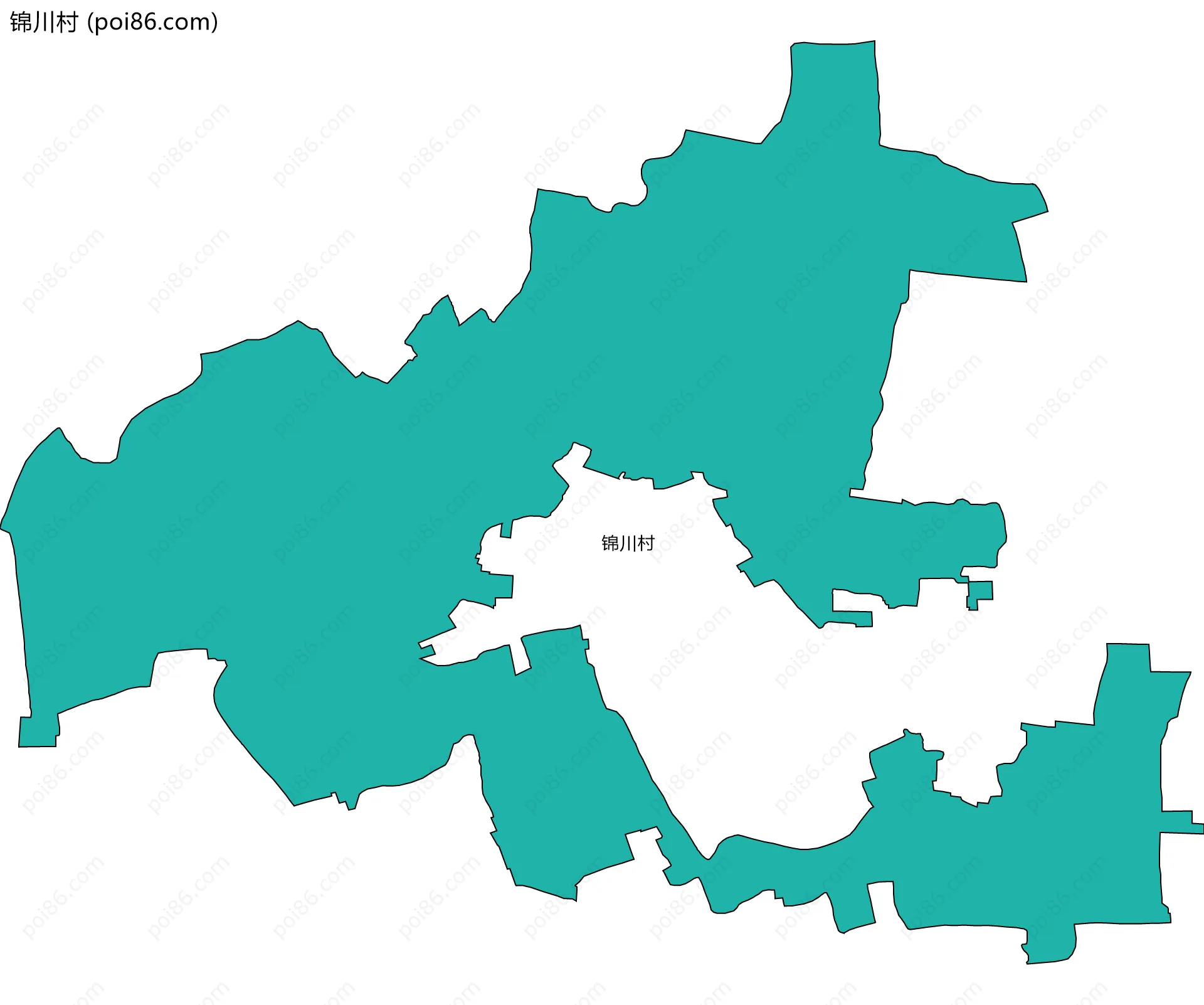 锦川村边界地图