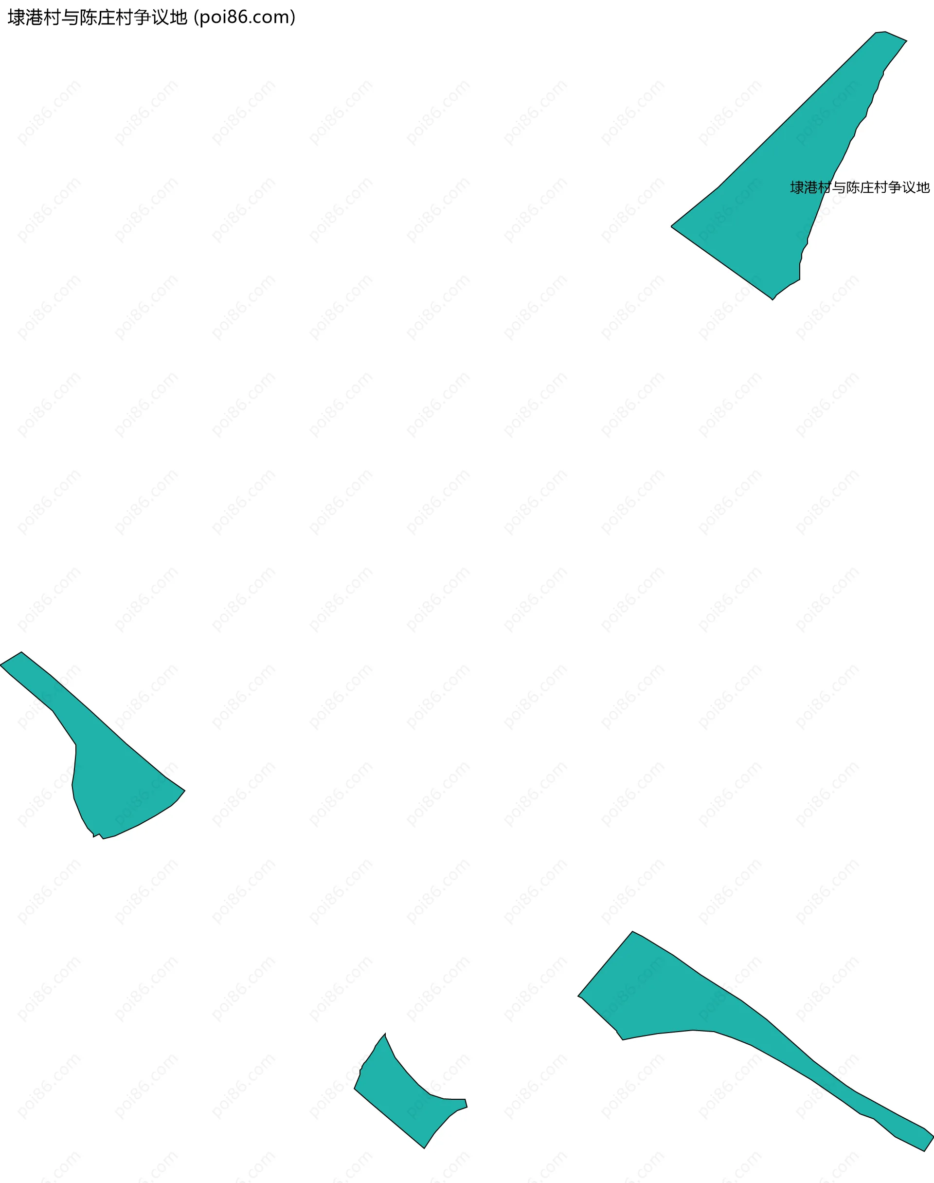 埭港村与陈庄村争议地边界地图