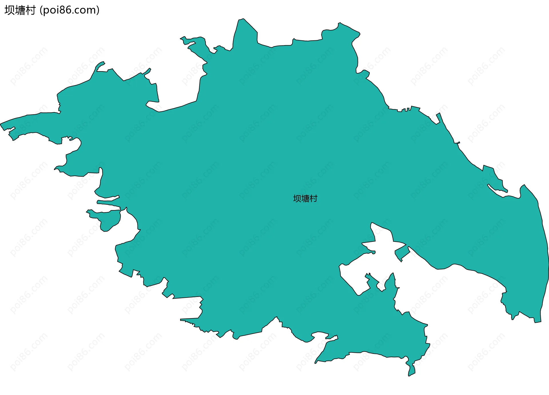 坝塘村边界地图