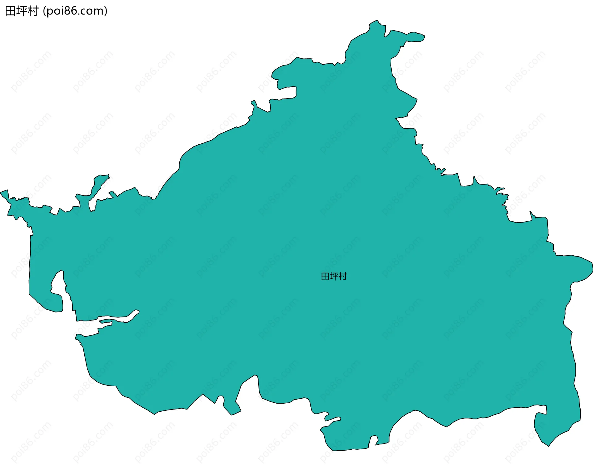 田坪村边界地图