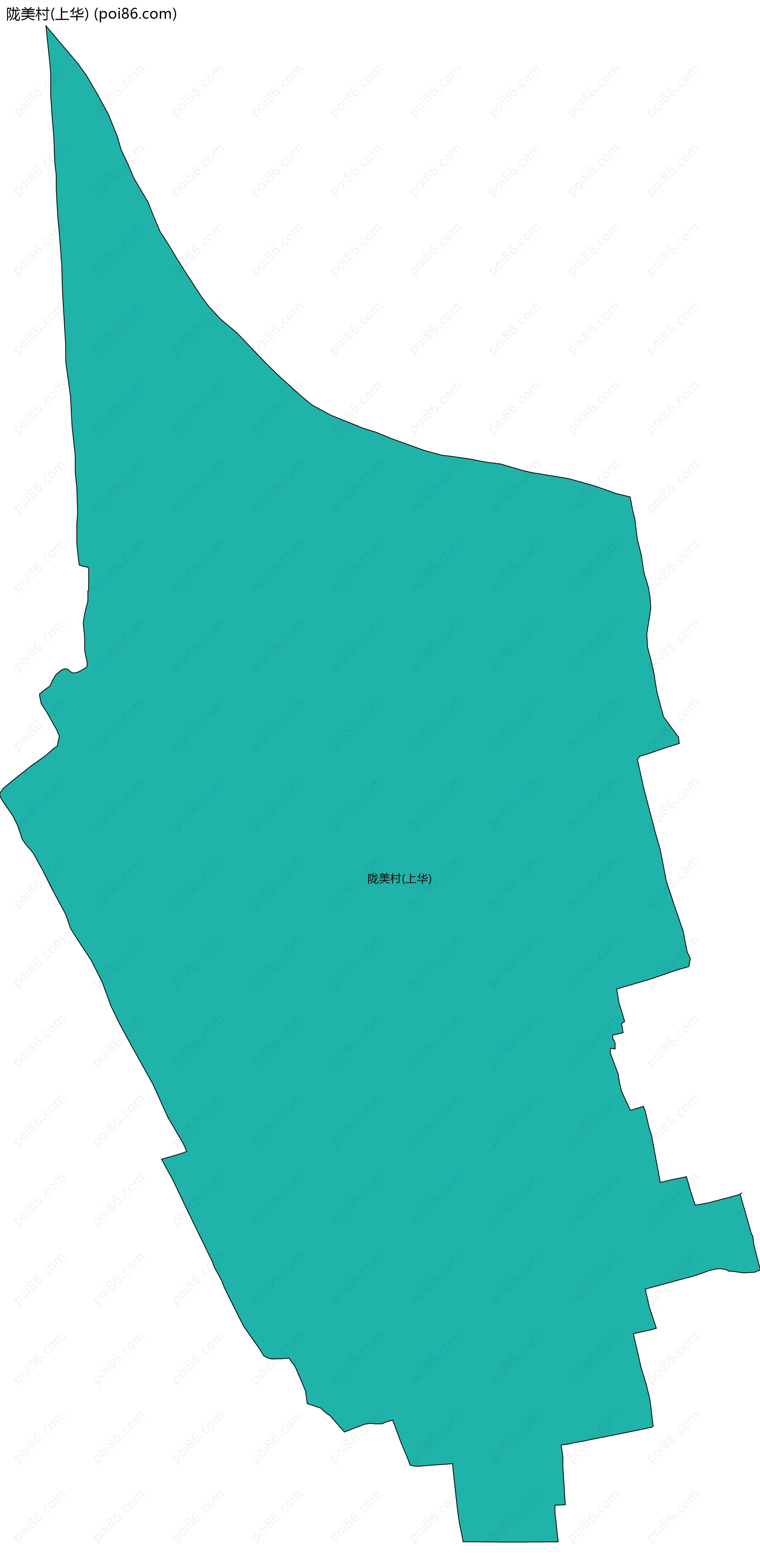 陇美村(上华)边界地图