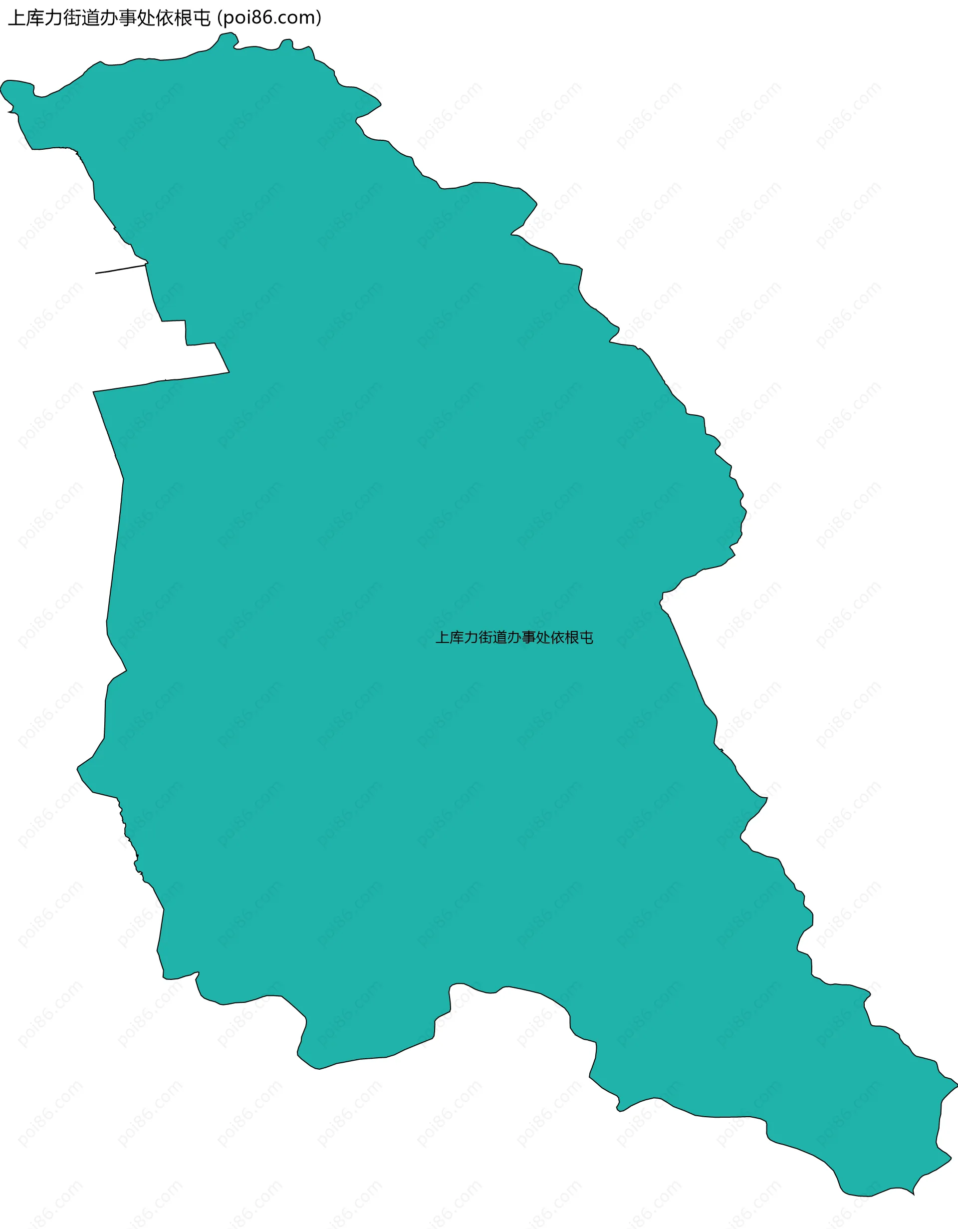 上库力街道办事处依根屯边界地图