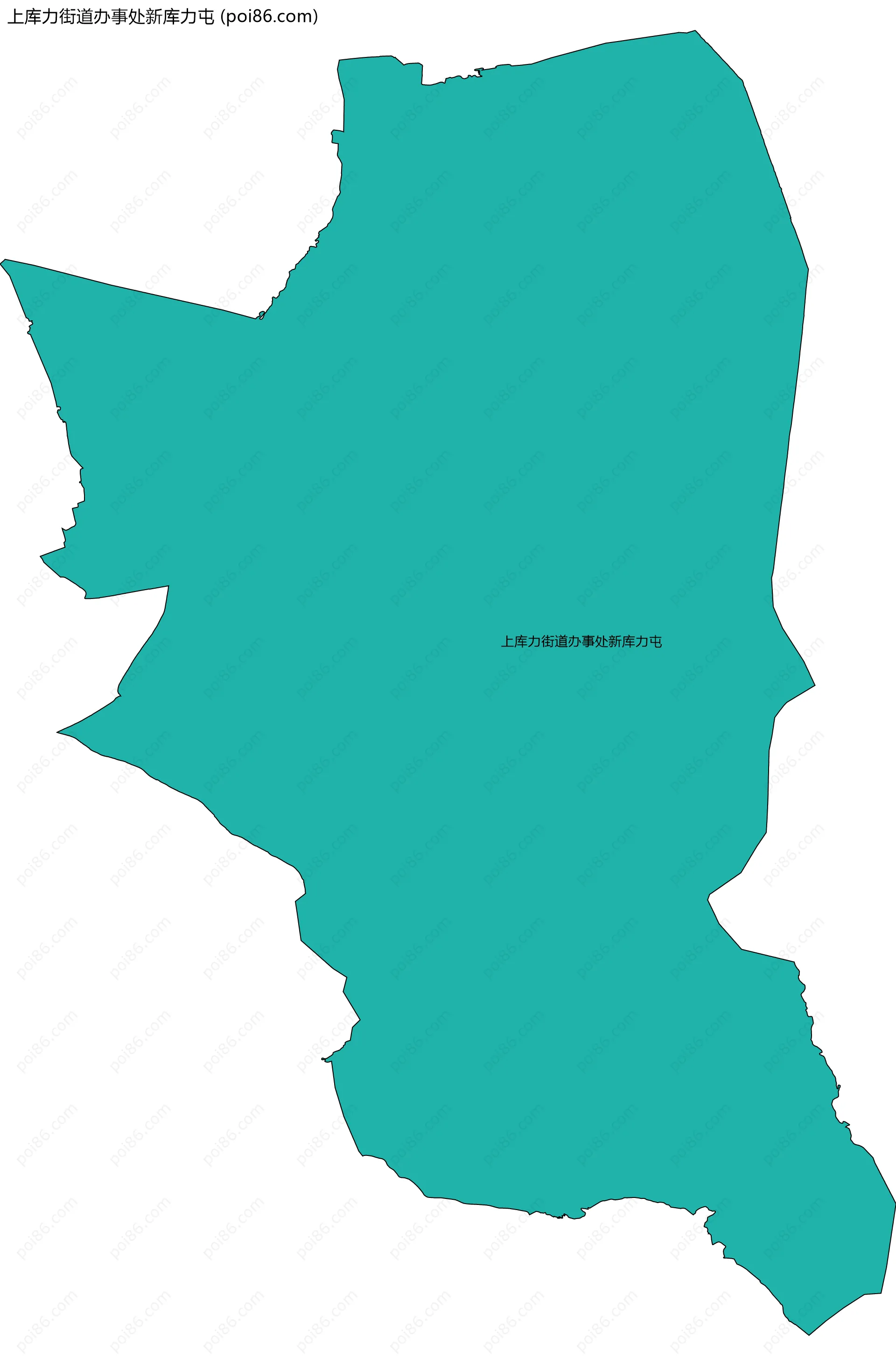 上库力街道办事处新库力屯边界地图