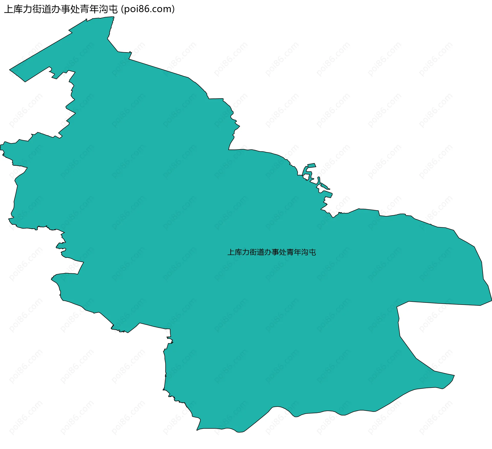 上库力街道办事处青年沟屯边界地图