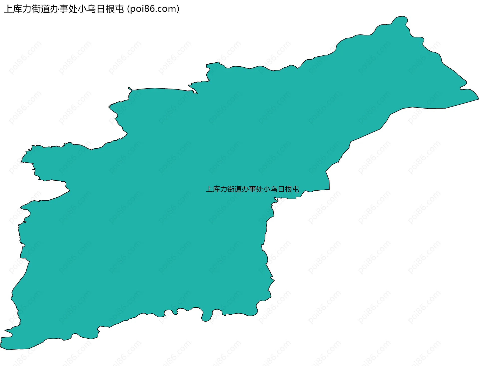 上库力街道办事处小乌日根屯边界地图
