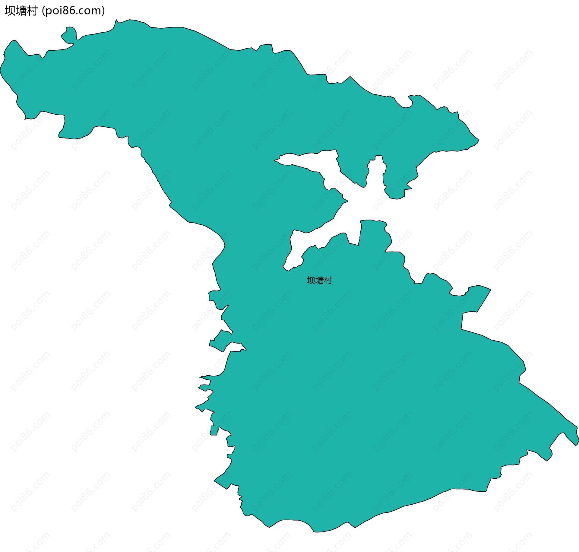 坝塘村边界地图