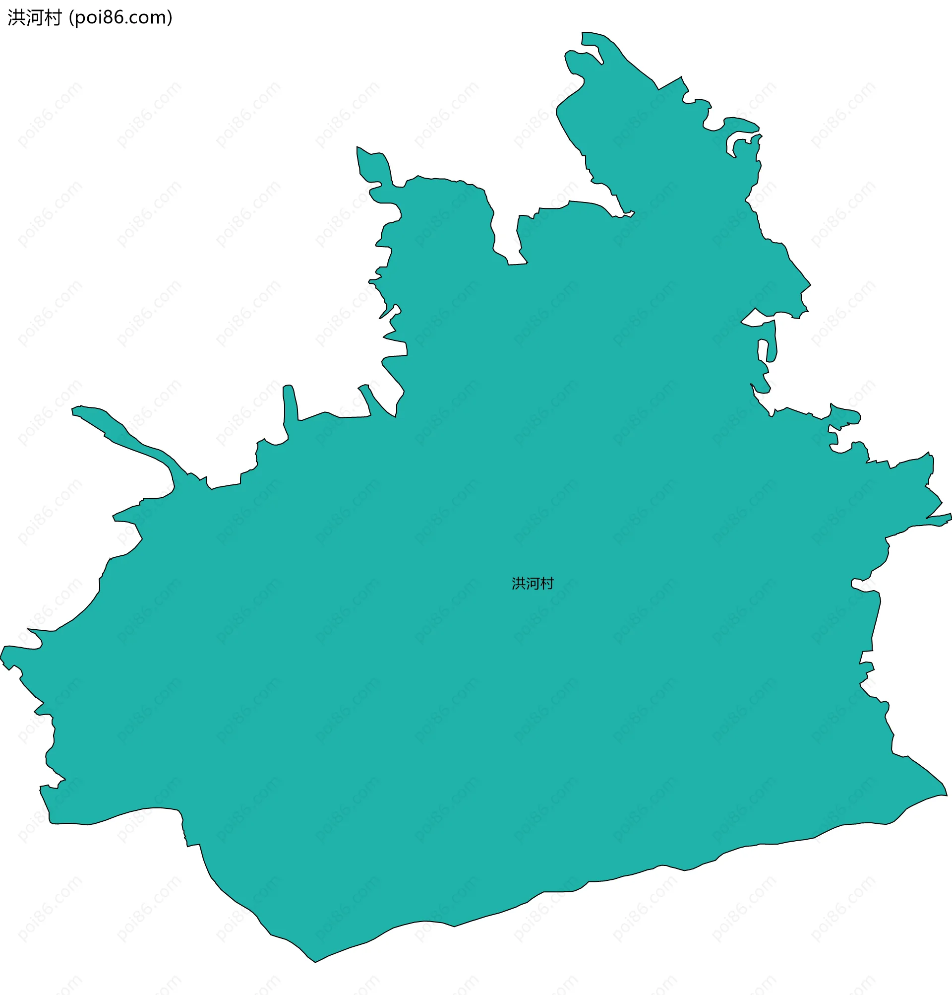 洪河村边界地图