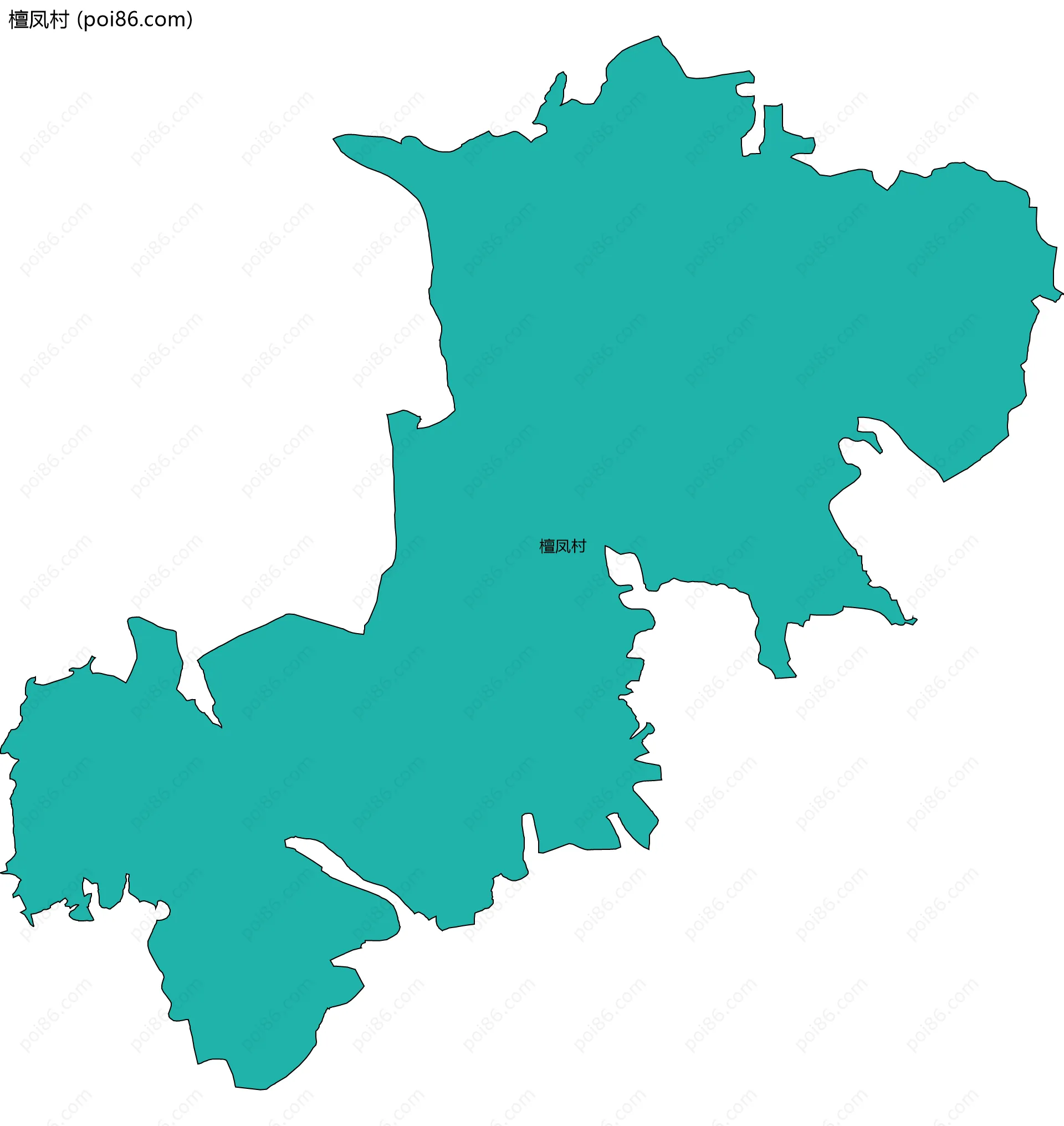 檀凤村边界地图