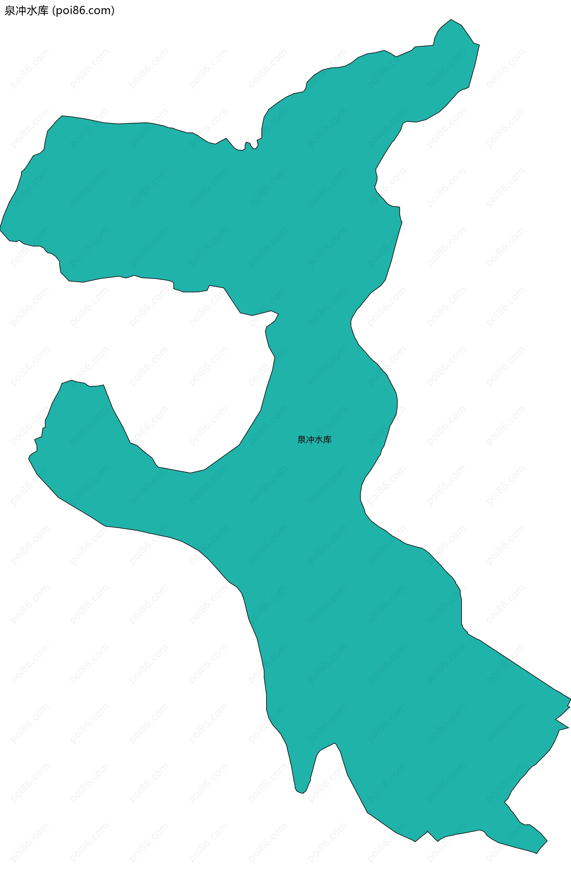 泉冲水库边界地图