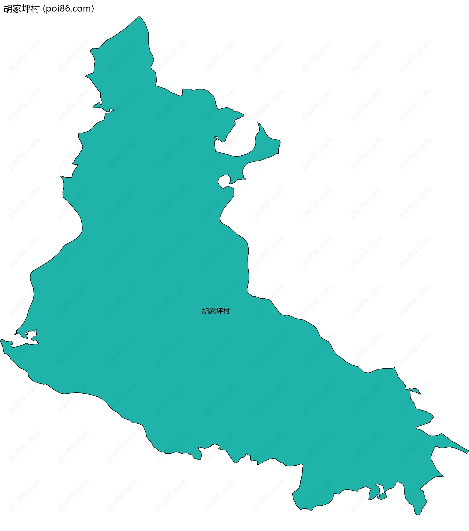 胡家坪村边界地图