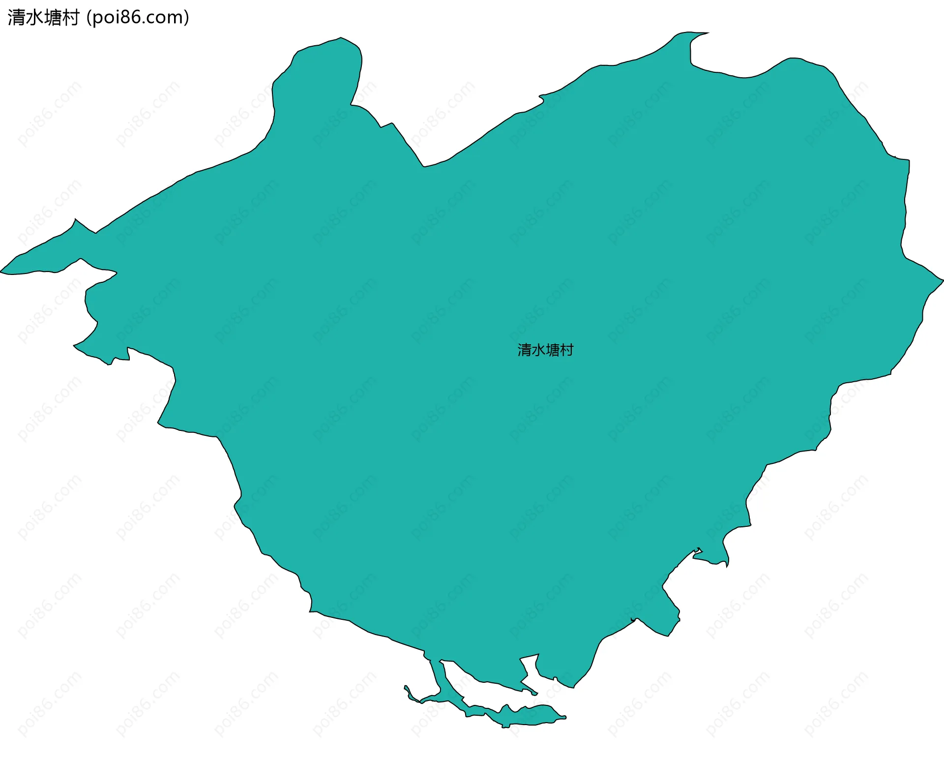 清水塘村边界地图