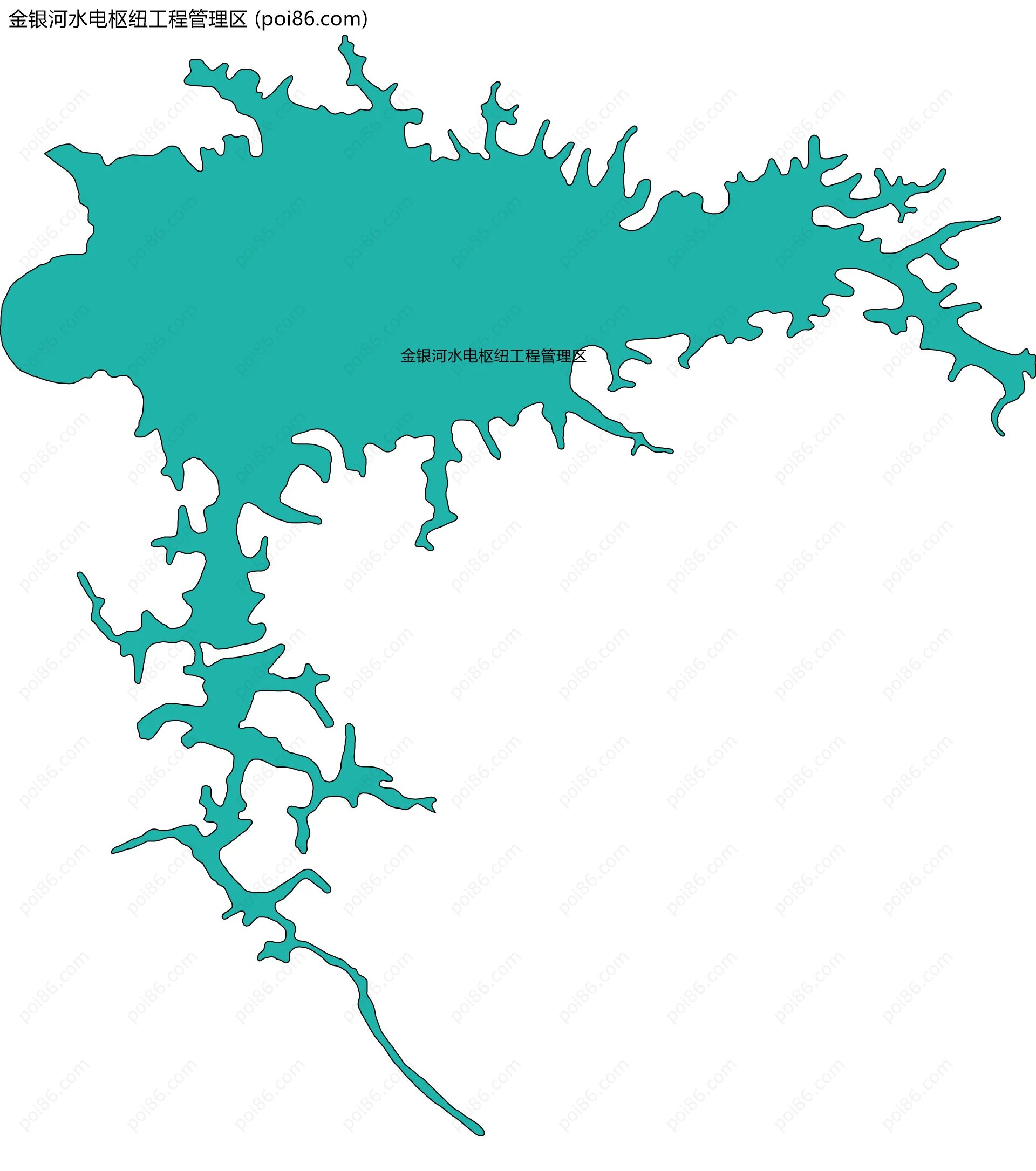 金银河水电枢纽工程管理区边界地图