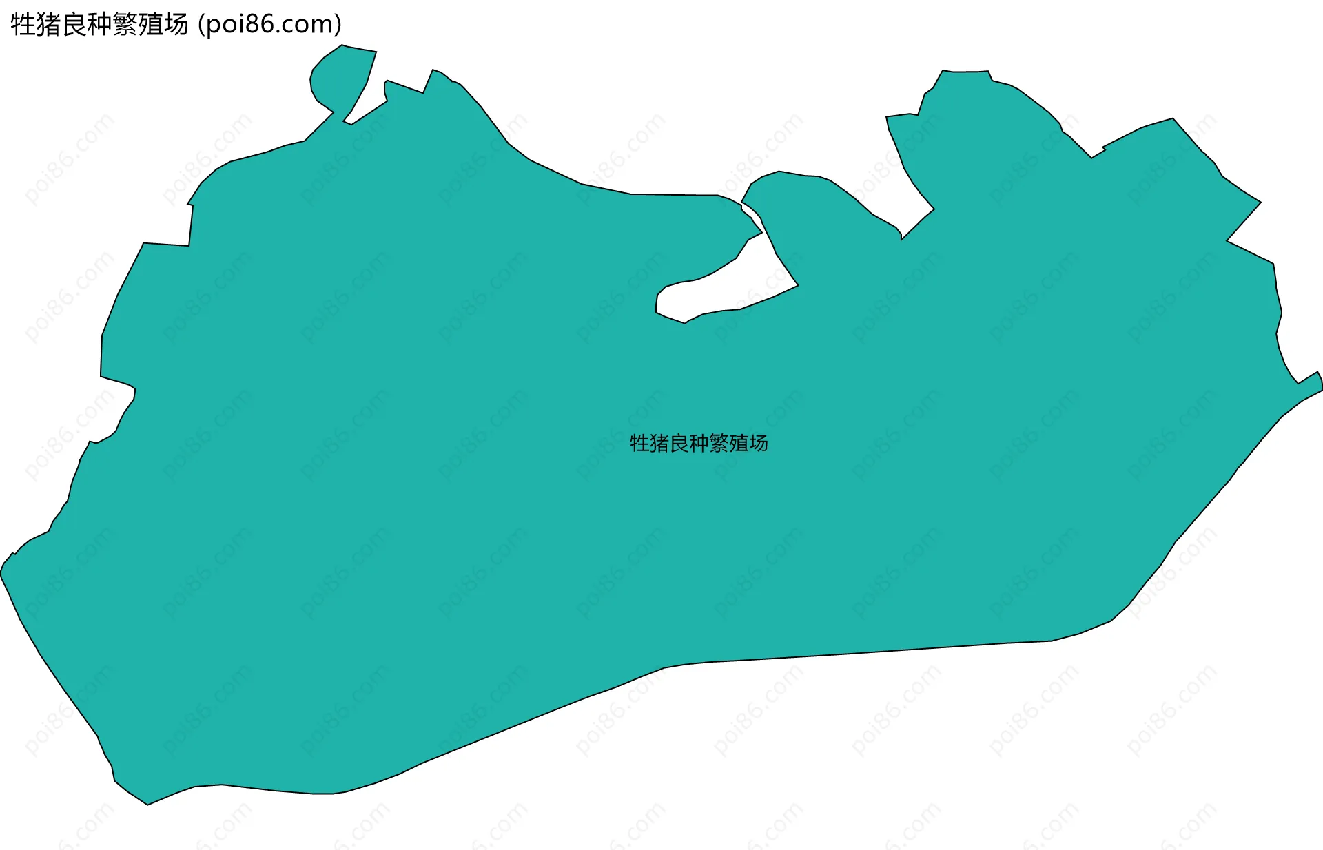 牲猪良种繁殖场边界地图(五级行政区划)
