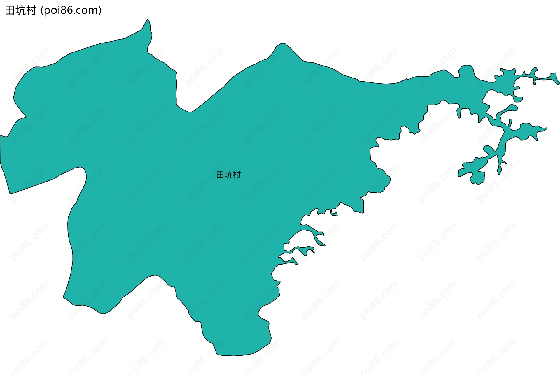 田坑村边界地图
