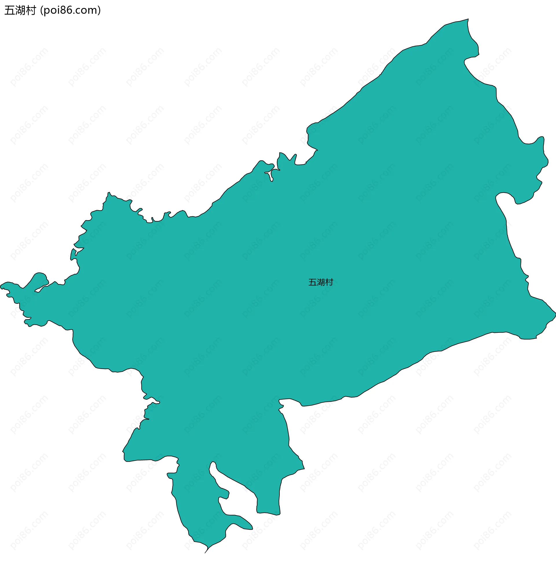 五湖村边界地图