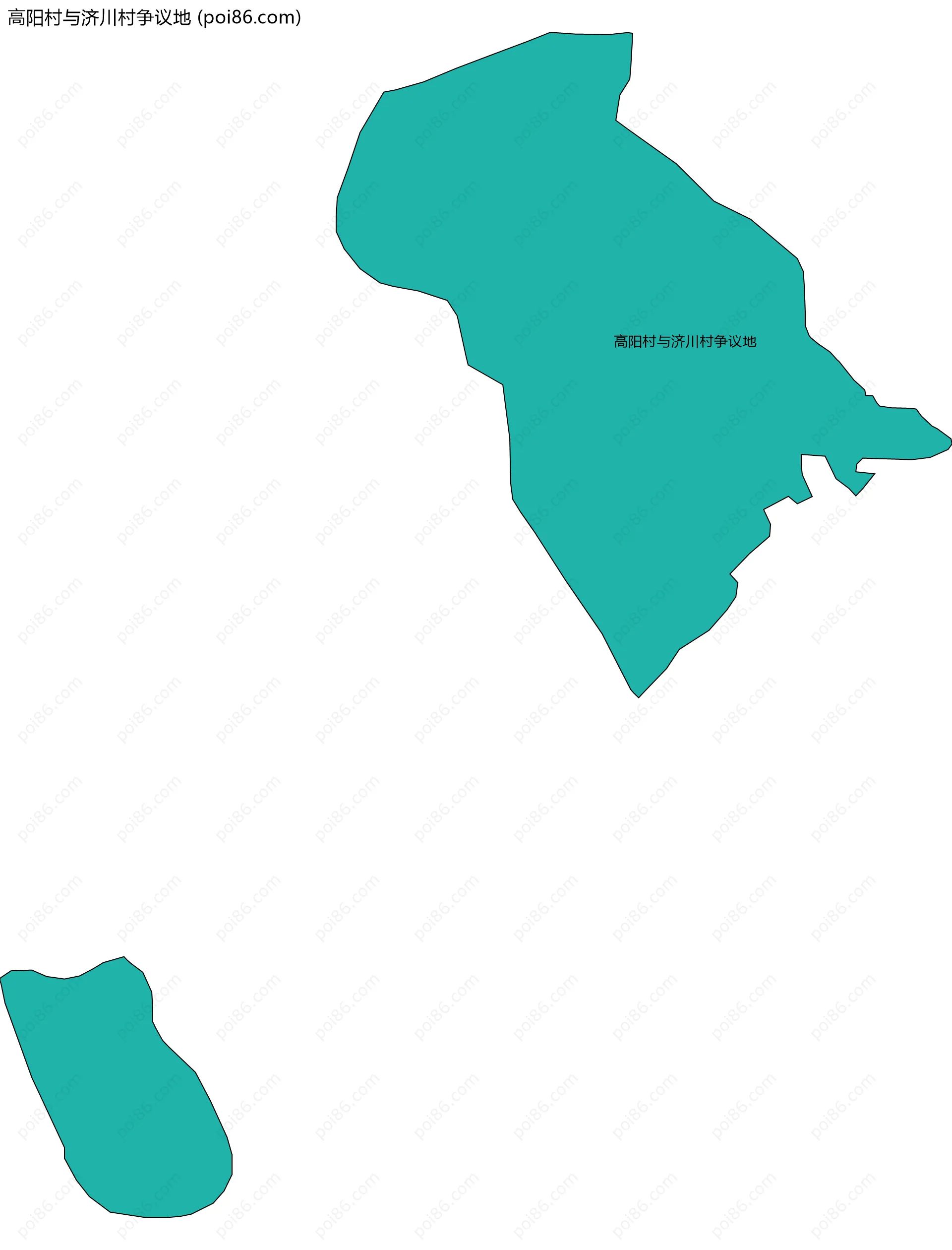 高阳村与济川村争议地边界地图