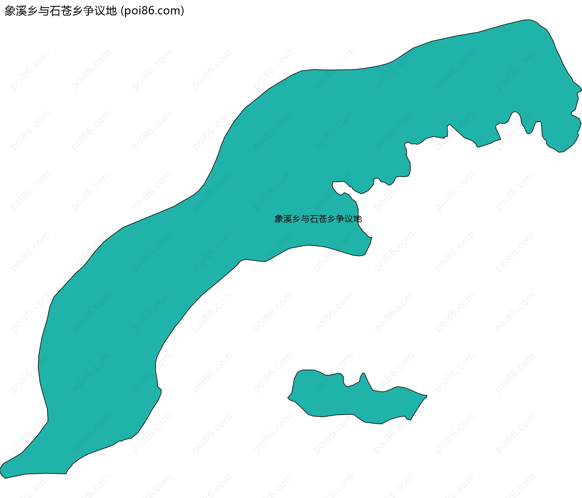 象溪乡与石苍乡争议地边界地图