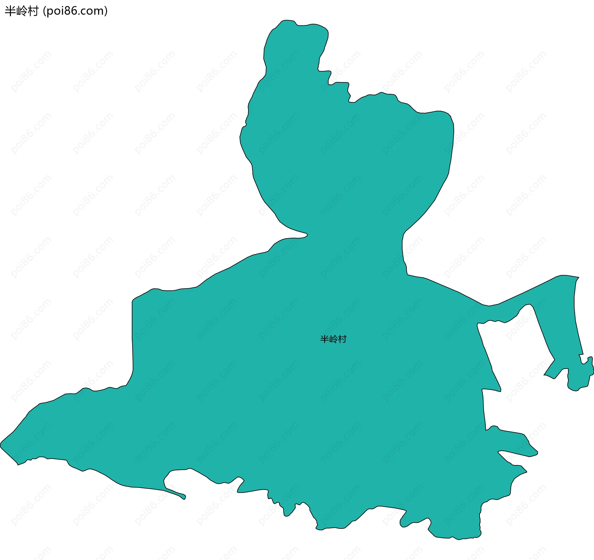 半岭村边界地图