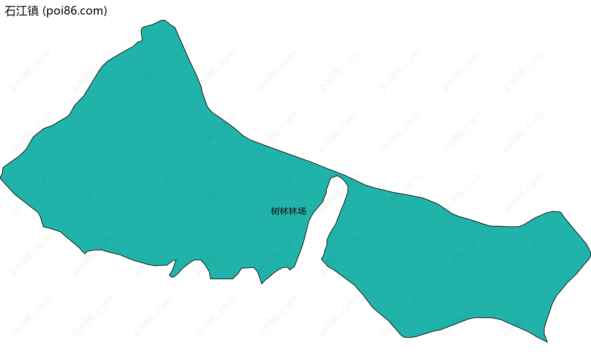 石江镇边界地图(五级行政区划)