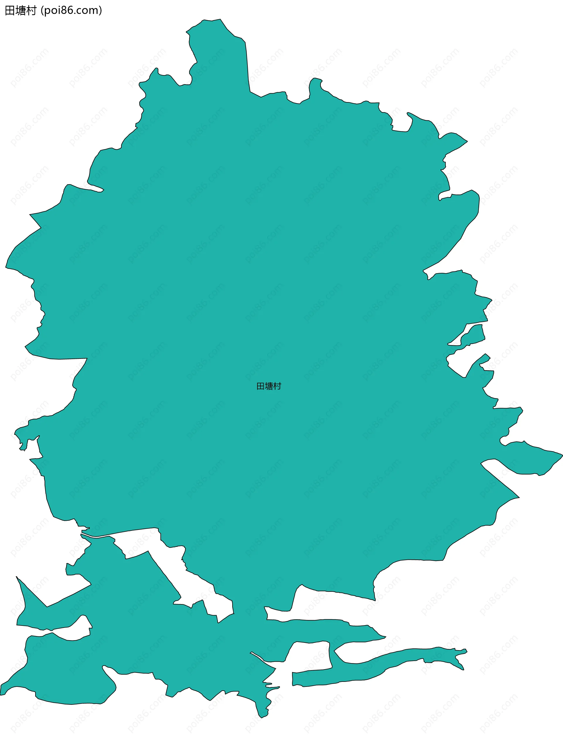 田塘村边界地图