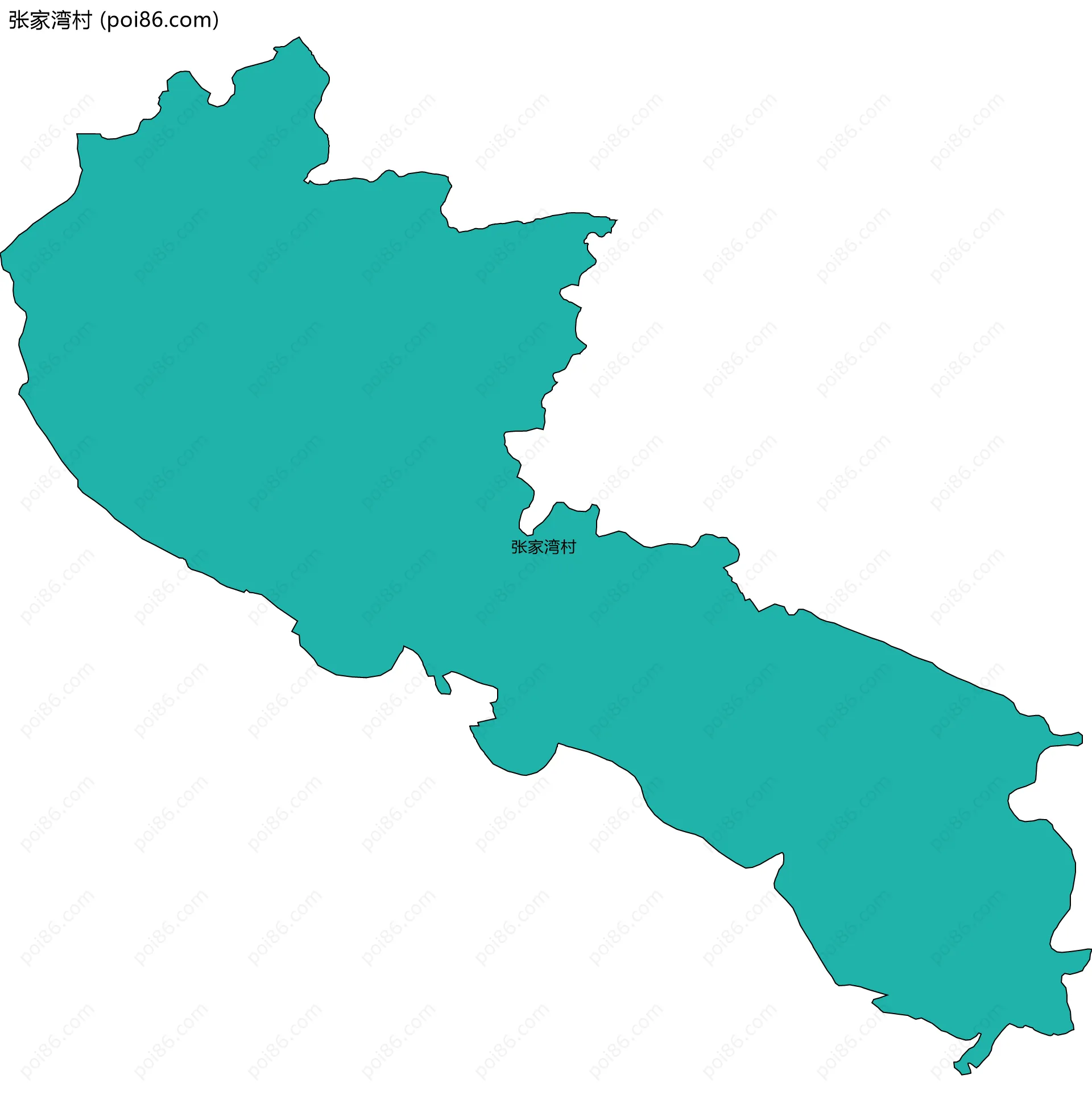 张家湾村边界地图