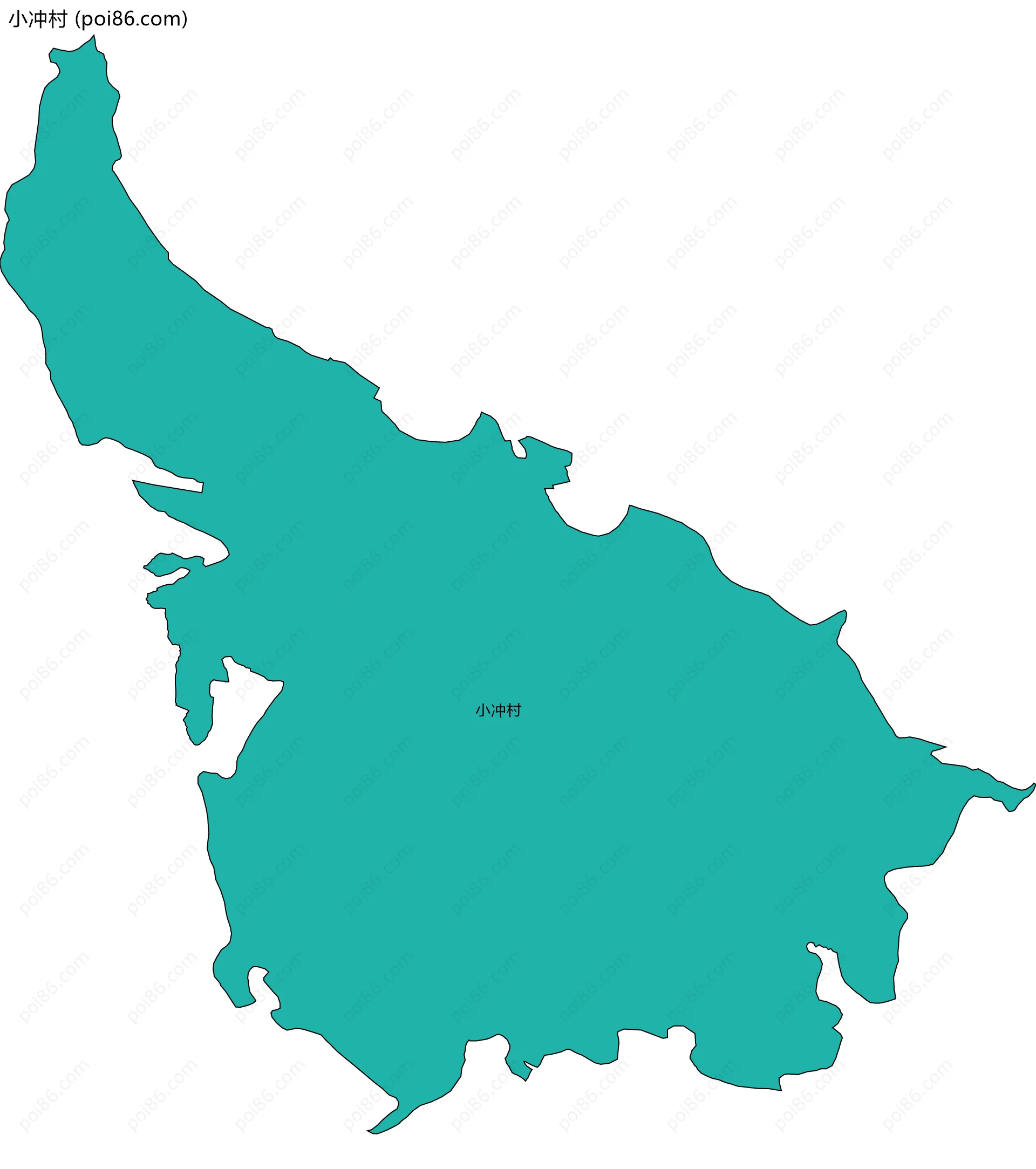 小冲村边界地图