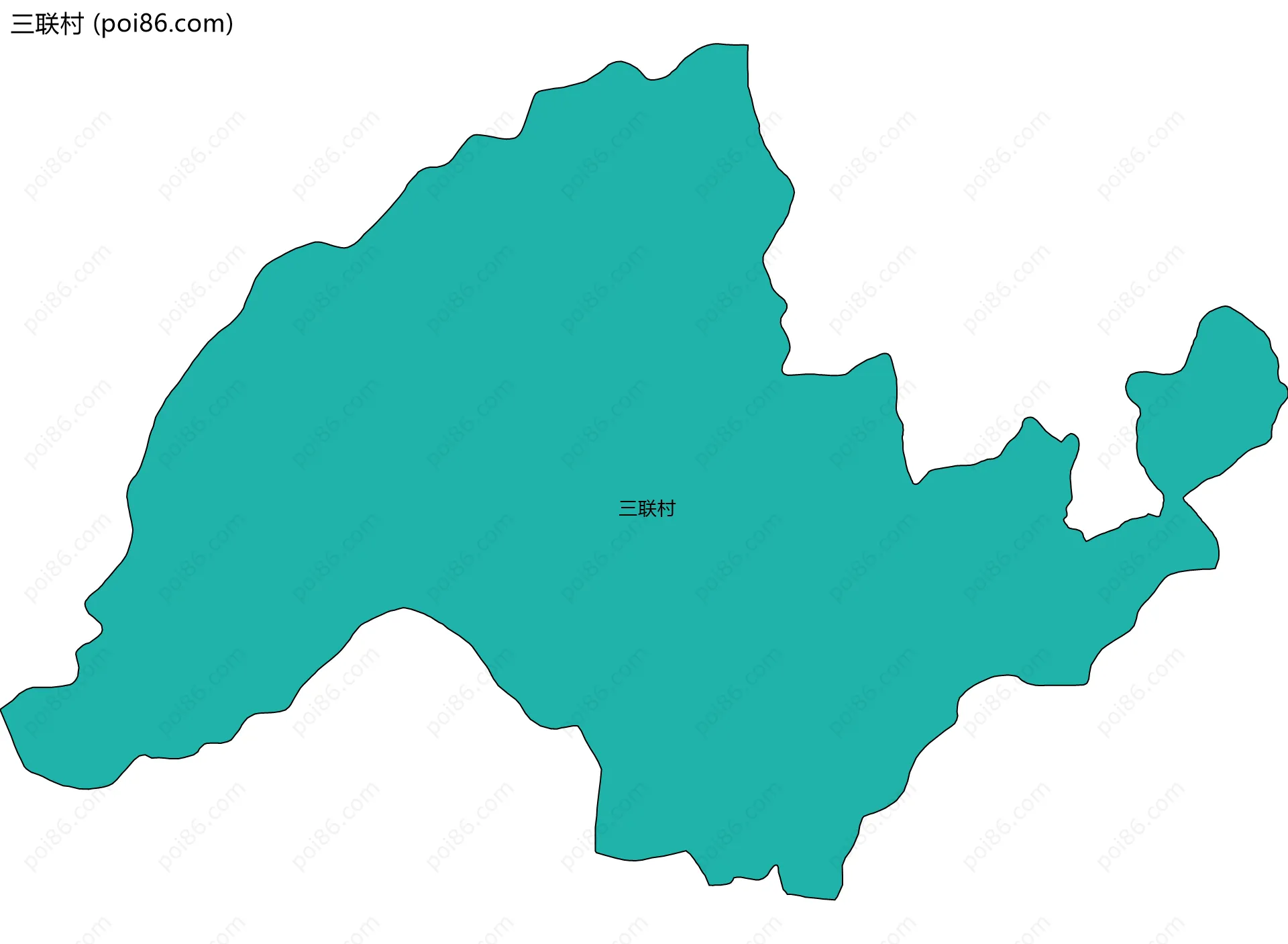 三联村边界地图